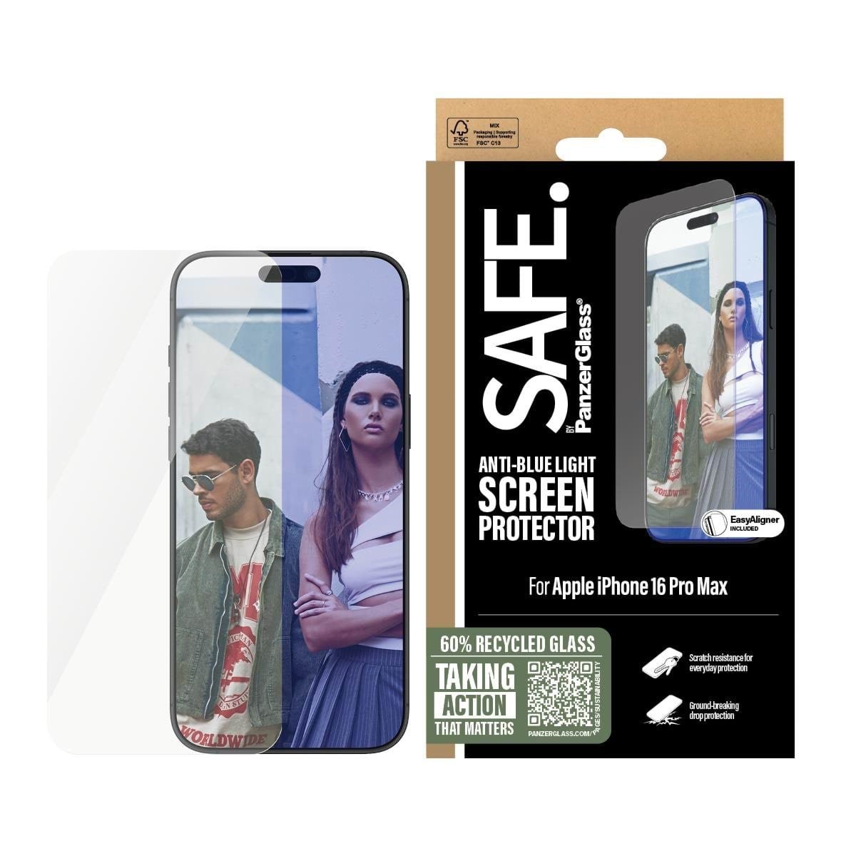 Safe by Panzerglass Eyecare Screen Protector Iphone 16 Pro Max | Ultra-wide Fit - Handys Schutzfolie