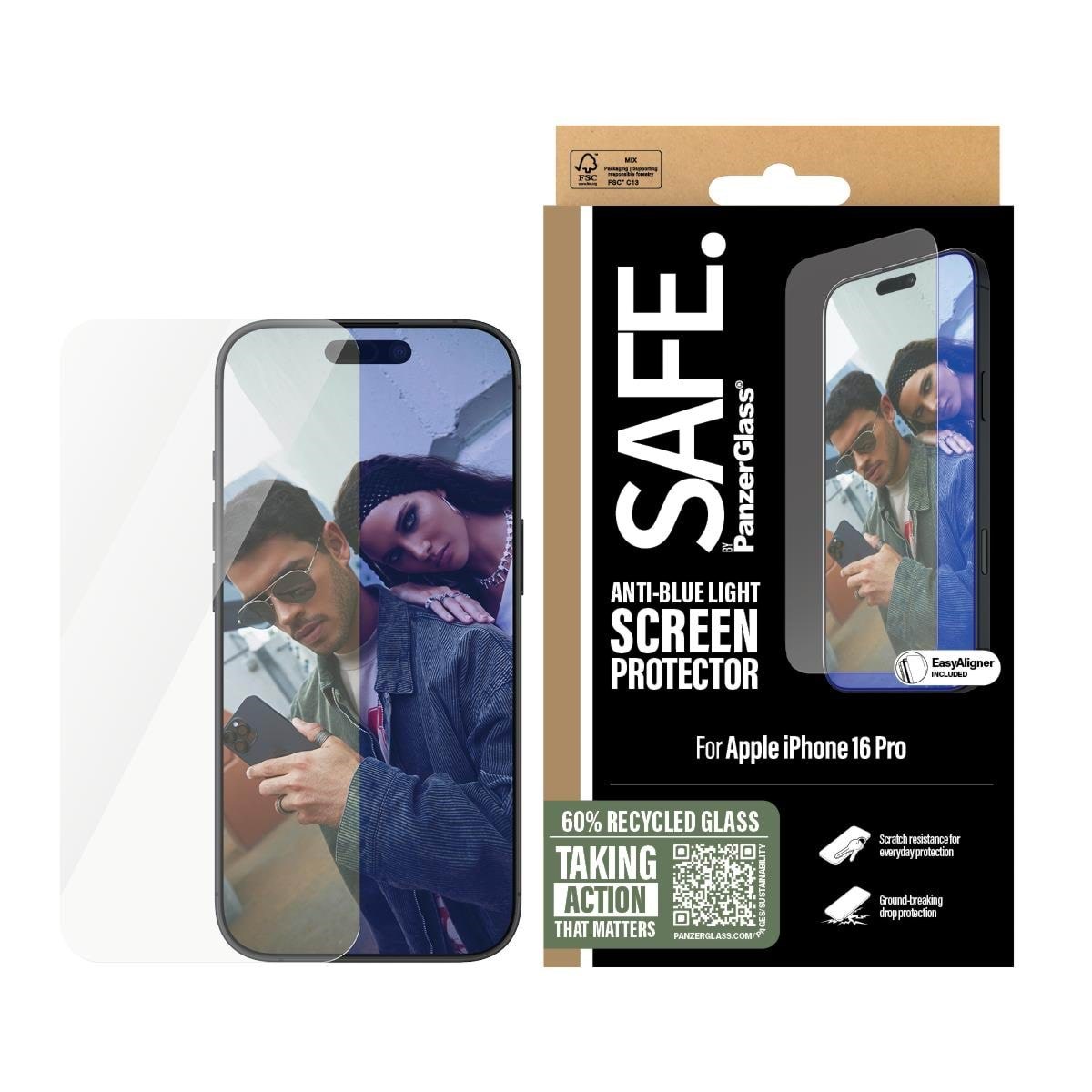 Safe by Panzerglass Eyecare Screen Protector Iphone 16 Pro | Ultra-wide Fit - Handys Schutzfolie Safe95880