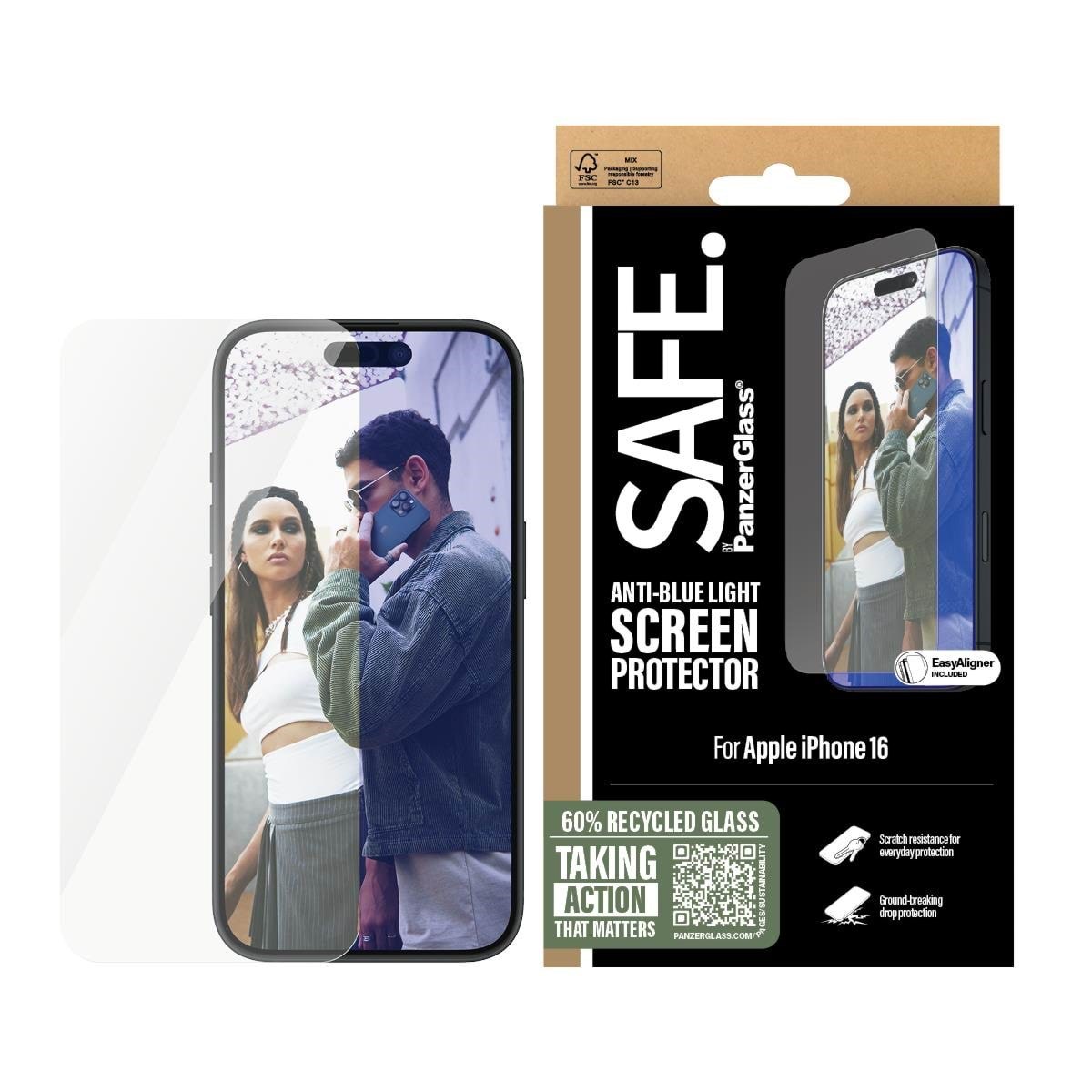 Safe by Panzerglass Eyecare Screen Protector Iphone 16 | Ultra-wide Fit - Handys Schutzfolie