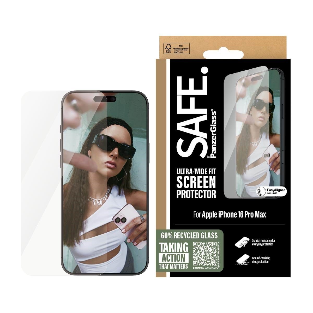 Safe by Panzerglass Screen Protector Iphone 16 Pro Max | Ultra-wide Fit - Handys Schutzfolie Safe95878