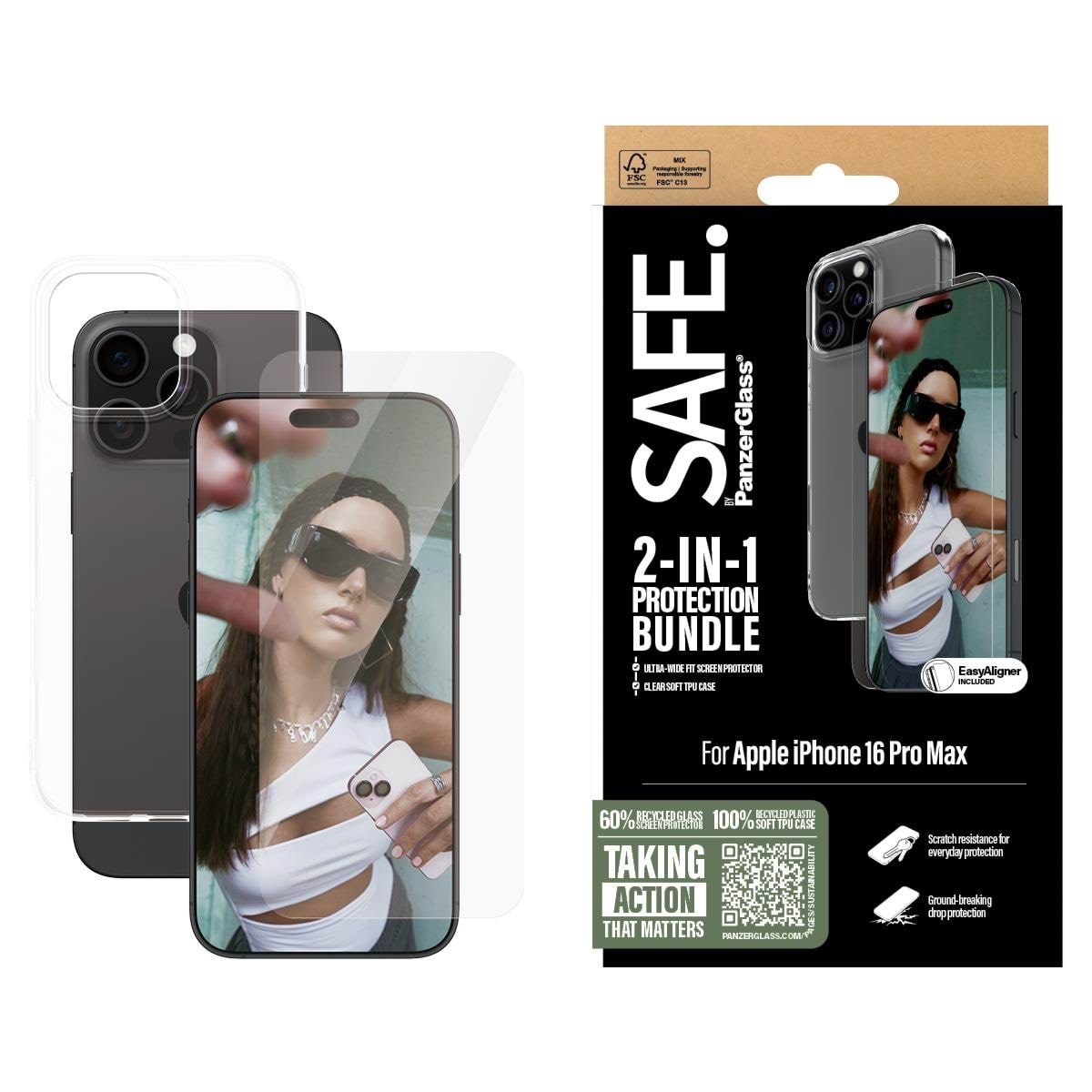Safe by Panzerglass 2-in-1 Protection Bundle Iphone 16 Pro Max - Handys Schutzfolie Bsafe95899