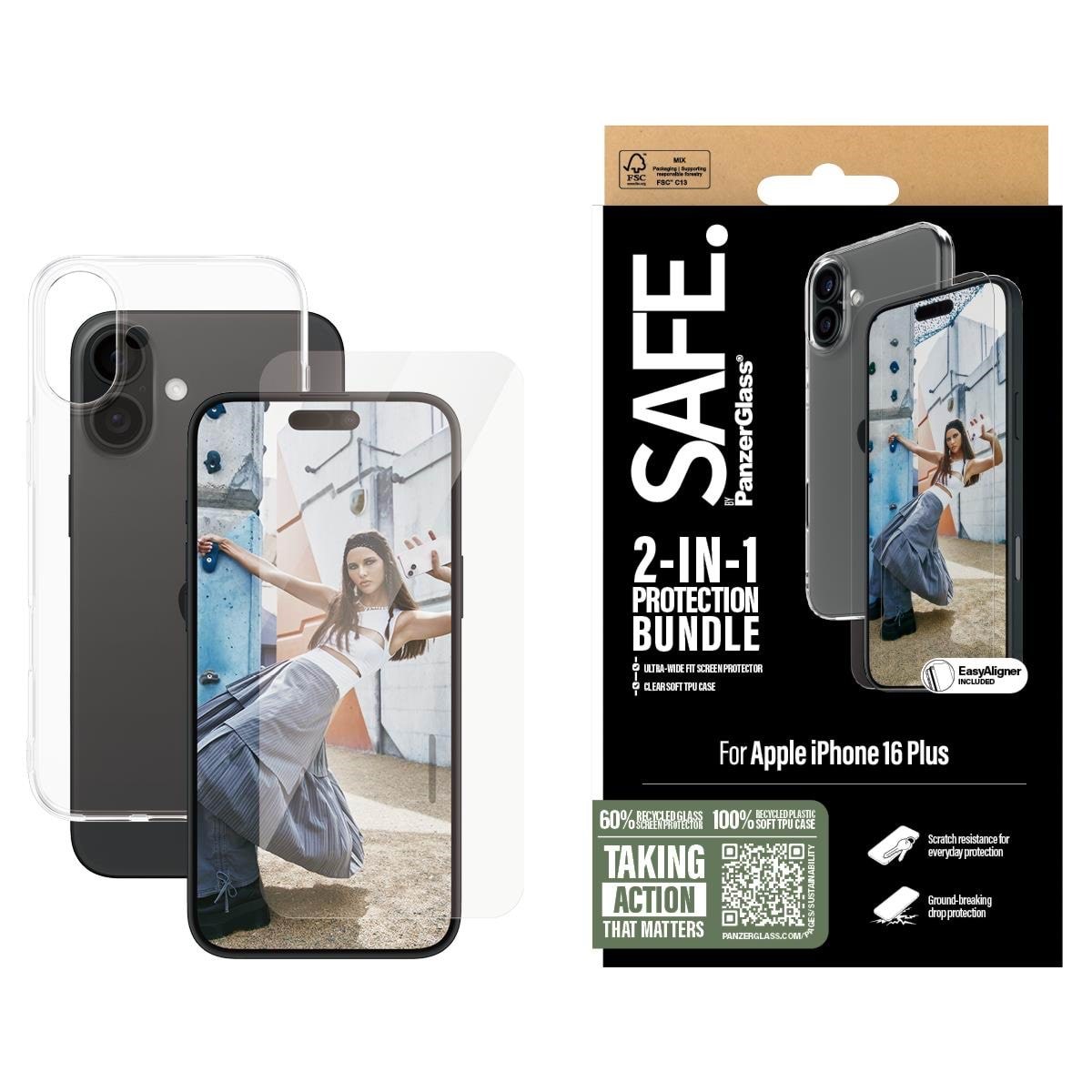 Safe by Panzerglass 2-in-1 Protection Bundle Iphone 16 Plus - Handys Schutzfolie