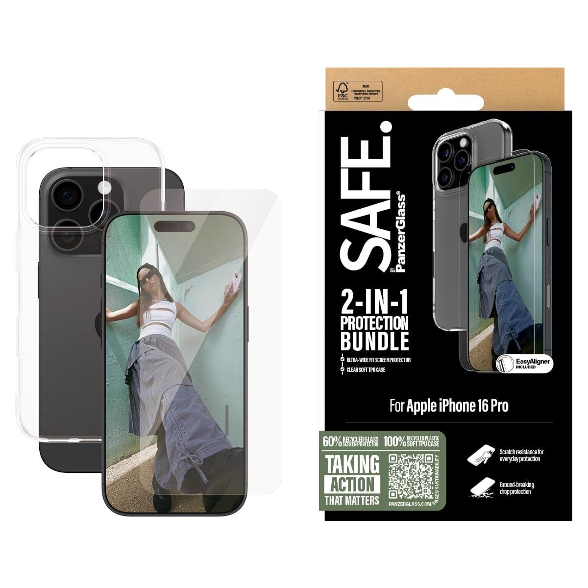 Safe by Panzerglass 2-in-1 Protection Bundle Iphone 16 Pro - Handys Schutzfolie Bsafe95897
