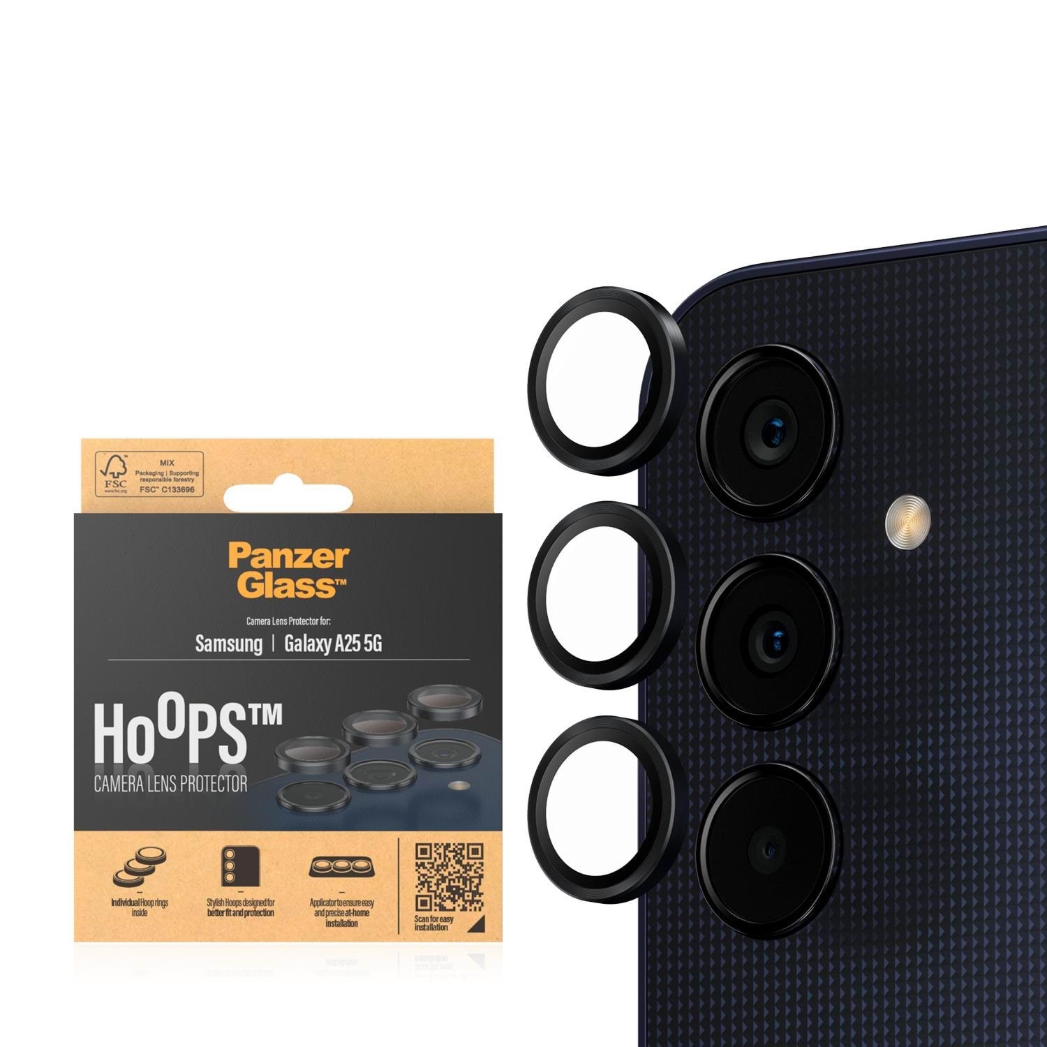 Panzerglass Hoops Camera Lens Protector Samsung Galaxy A25 5G | Black - Handys Anderes Zubehoer