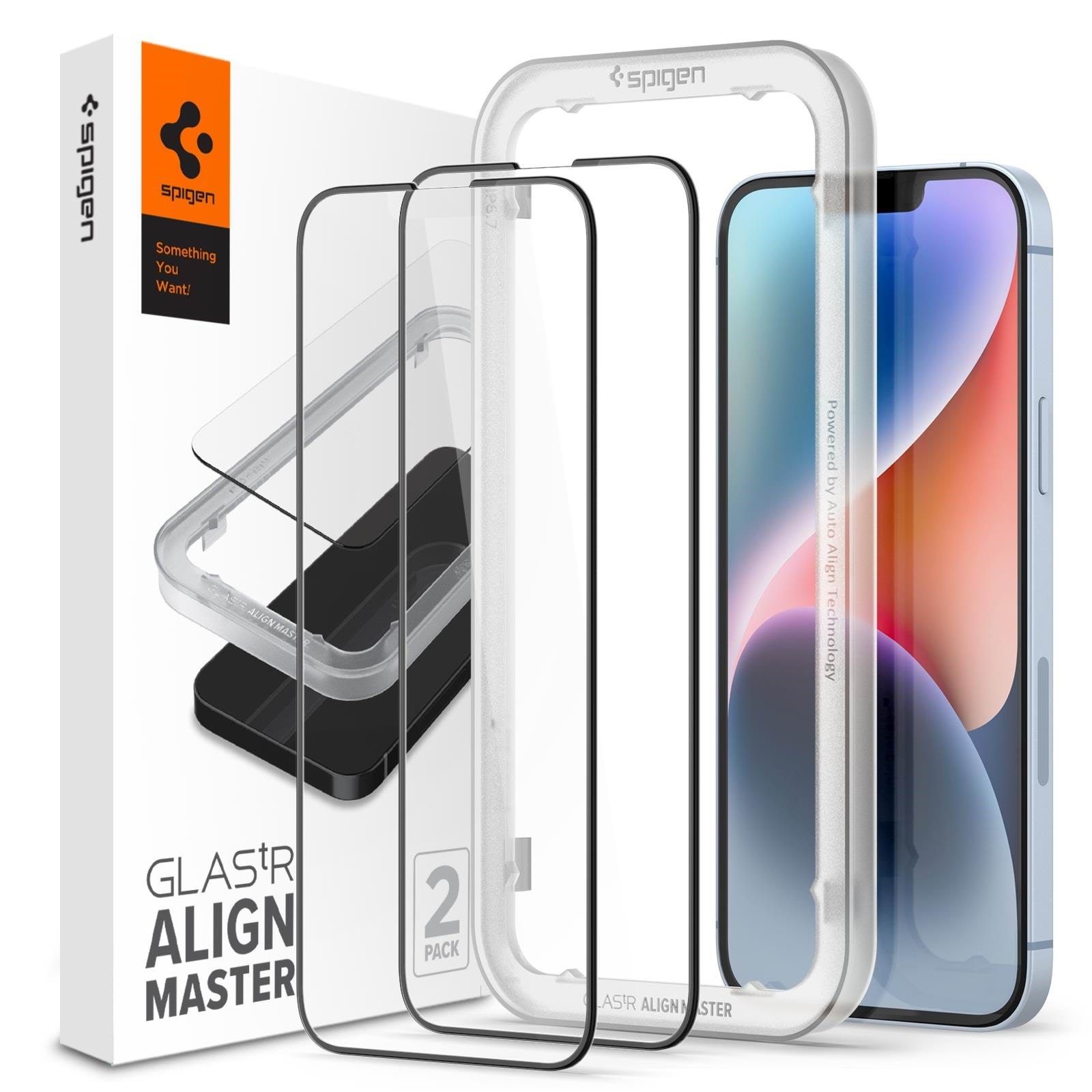 Spigen Glass tR Alignmaster HD 1 Pack - FC Black - Iphone 14/13 Pro/13 - Handys Schutzfolie Agl03725