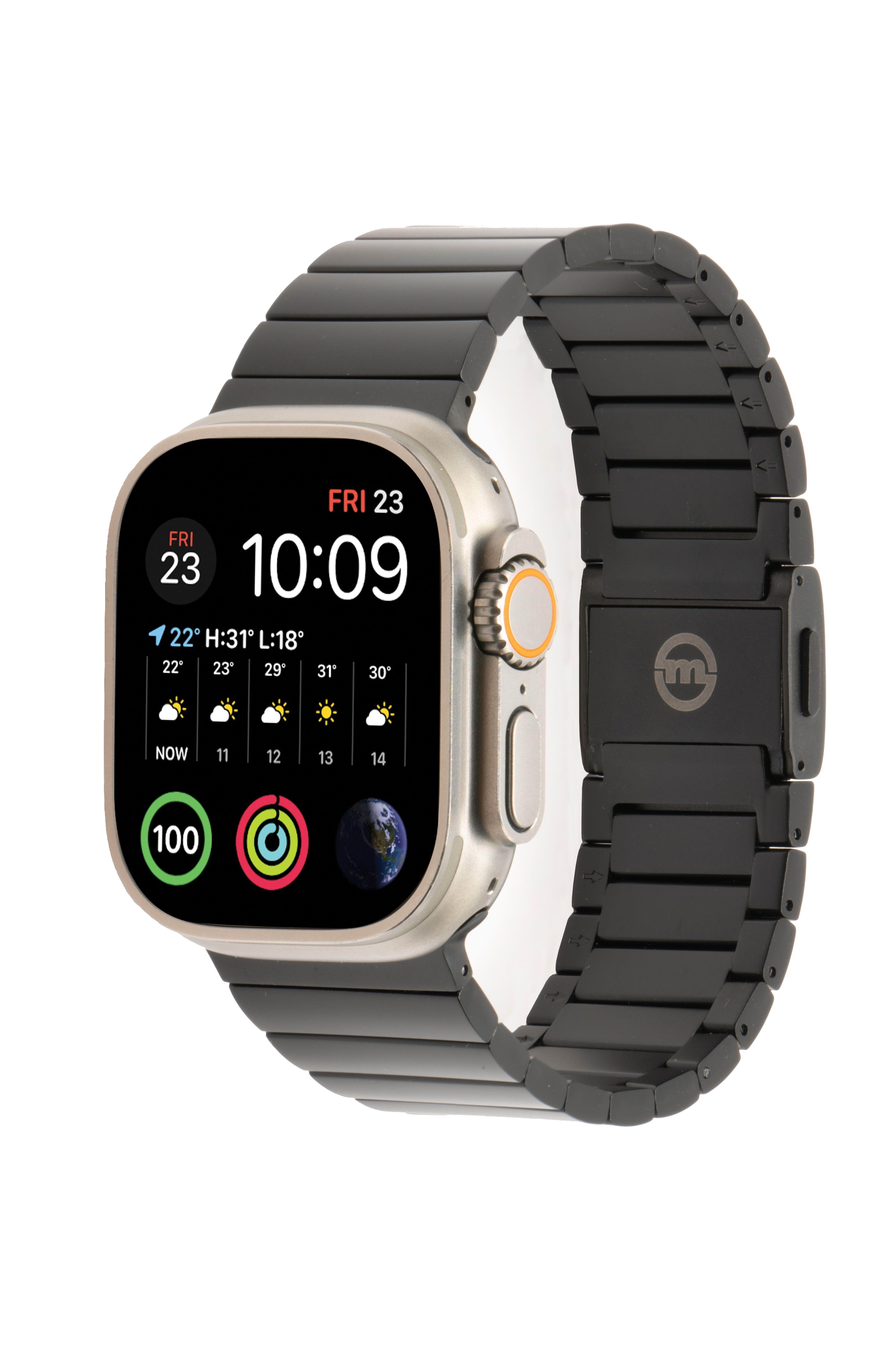 Mobile Origin Watch Titanium Band - Black - Apple Watch 49mm/46mm/45mm/44mm - Smartwatch Accessories Awtb-titan-blk