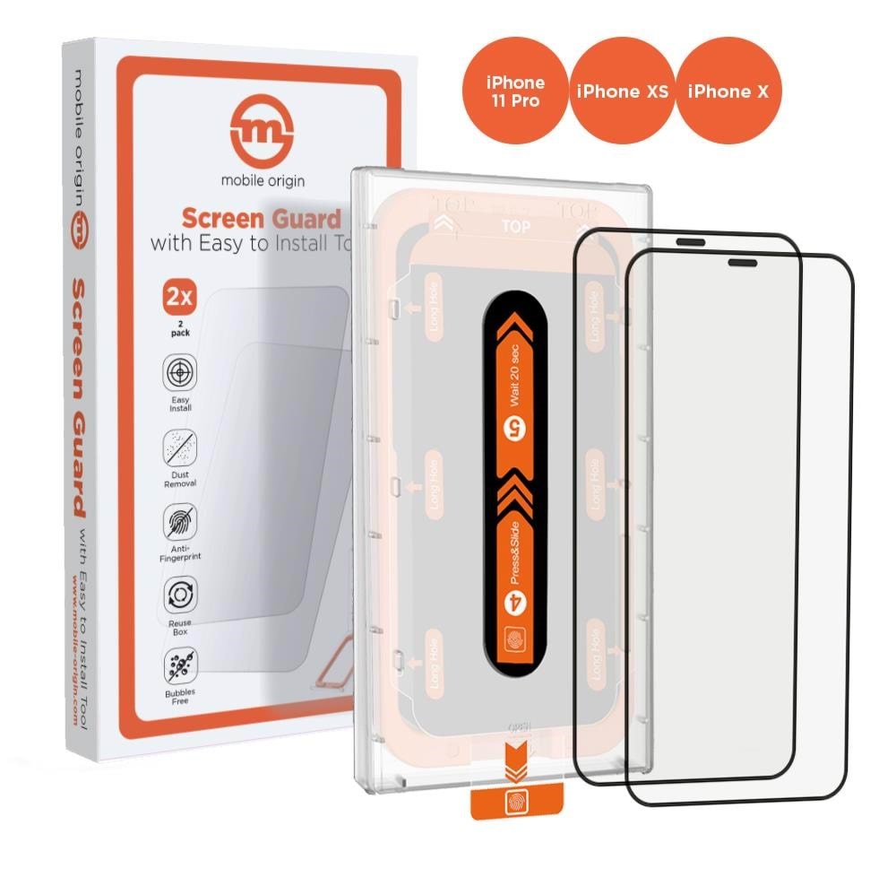 Mobile Origin Screen Guard Iphone 11 Pro / XS / X With Easy Applicator 2 Pack - Handys Schutzfolie Sga-i11pro-2pk