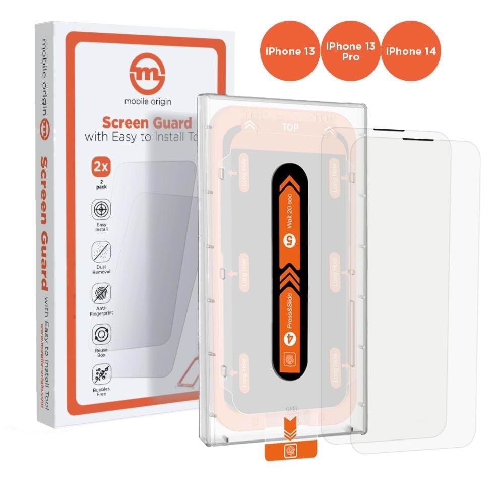Mobile Origin Screen Guard Iphone 17e/16e/14/13/13 Pro/ With Easy Applicator 2 Pack - Handys Schutzfolie Sga-i14-2pk