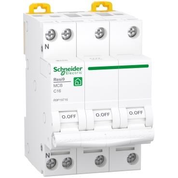 Schneider Electric Resi9 XP Mcb/circuit Breaker 3pn C-characteristic 16a 6ka 54mm - Komponenten Fuer Schaltkaesten Und Schraenke