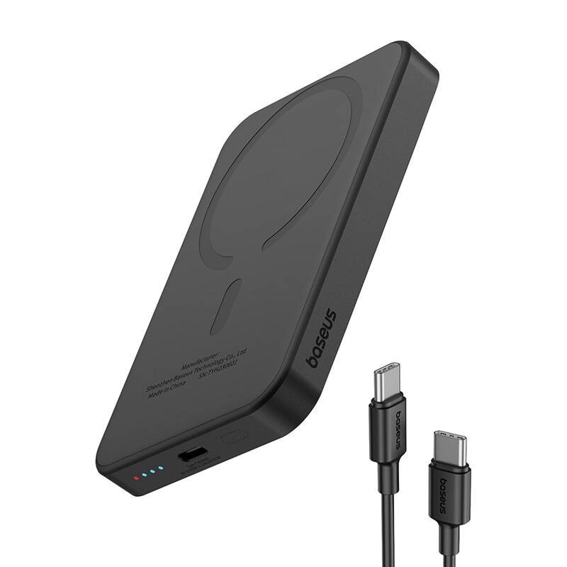 Baseus Magnetic Mini Powerbank 5000mah Usb-c 20w (Black) - 5000 Mah - Powerbank Akku
