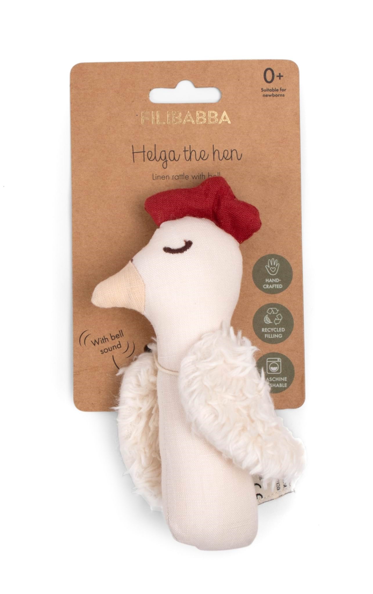 Filibabba Rassel Aus Leinen - Huhn - Baby Spielzeug Fi-02808