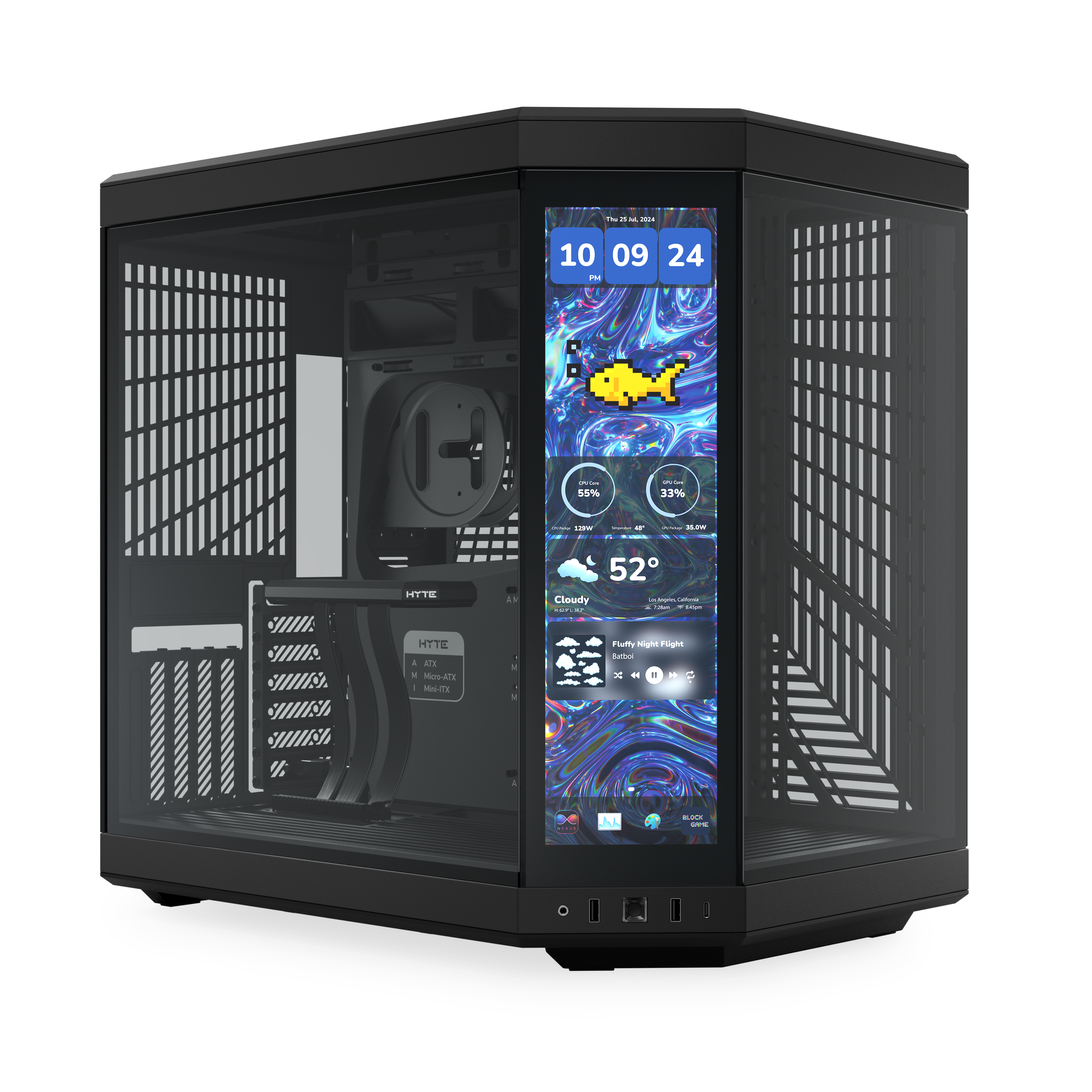 Hyte Y70 Touch Infinite - Pitch Black - Gehäuse - Miditower - Schwarz - Gehaeuse Cs-hyte-y70tti-bb