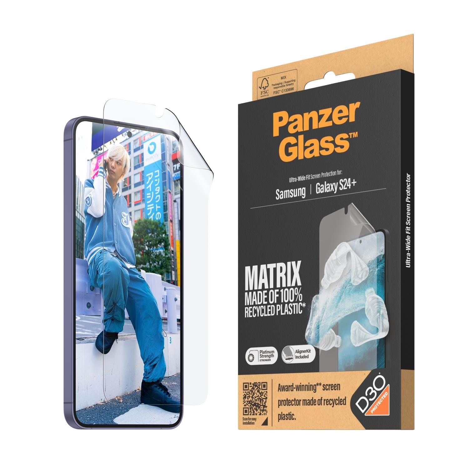 Panzerglass Matrix Screen Protector With D3o Samsung Galaxy S24 Plus | Ultra-wide Fit w. Alignerkit - Handys Schutzfolie