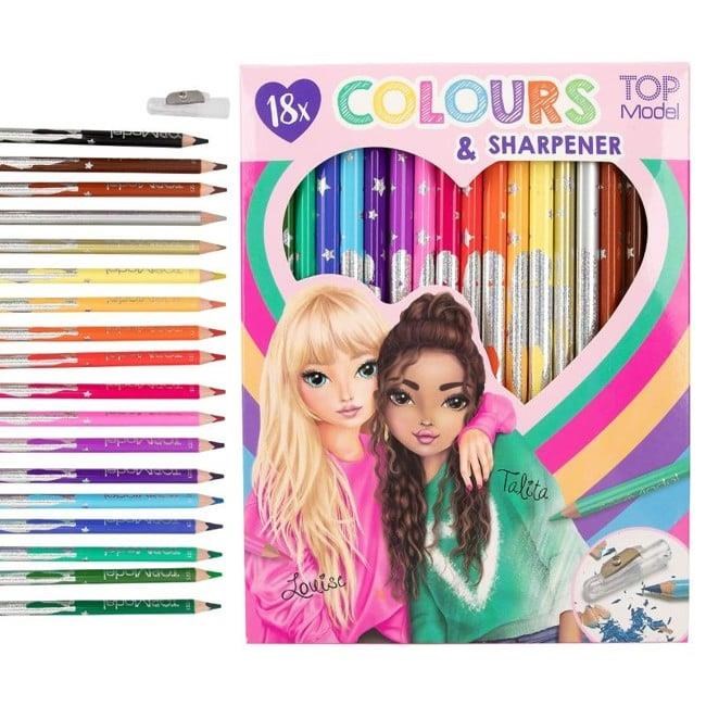 Topmodel 18 Colouring Pencilswith Sharpener - Kreativ Spiele