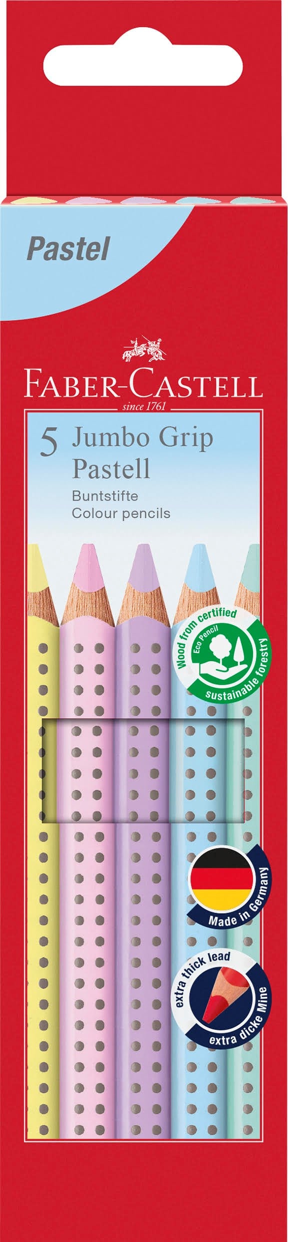 Faber-castell Buntstift Jumbo Grip Pastell 5er-etui - Utensilien Zum Schreiben Und Zeichnen