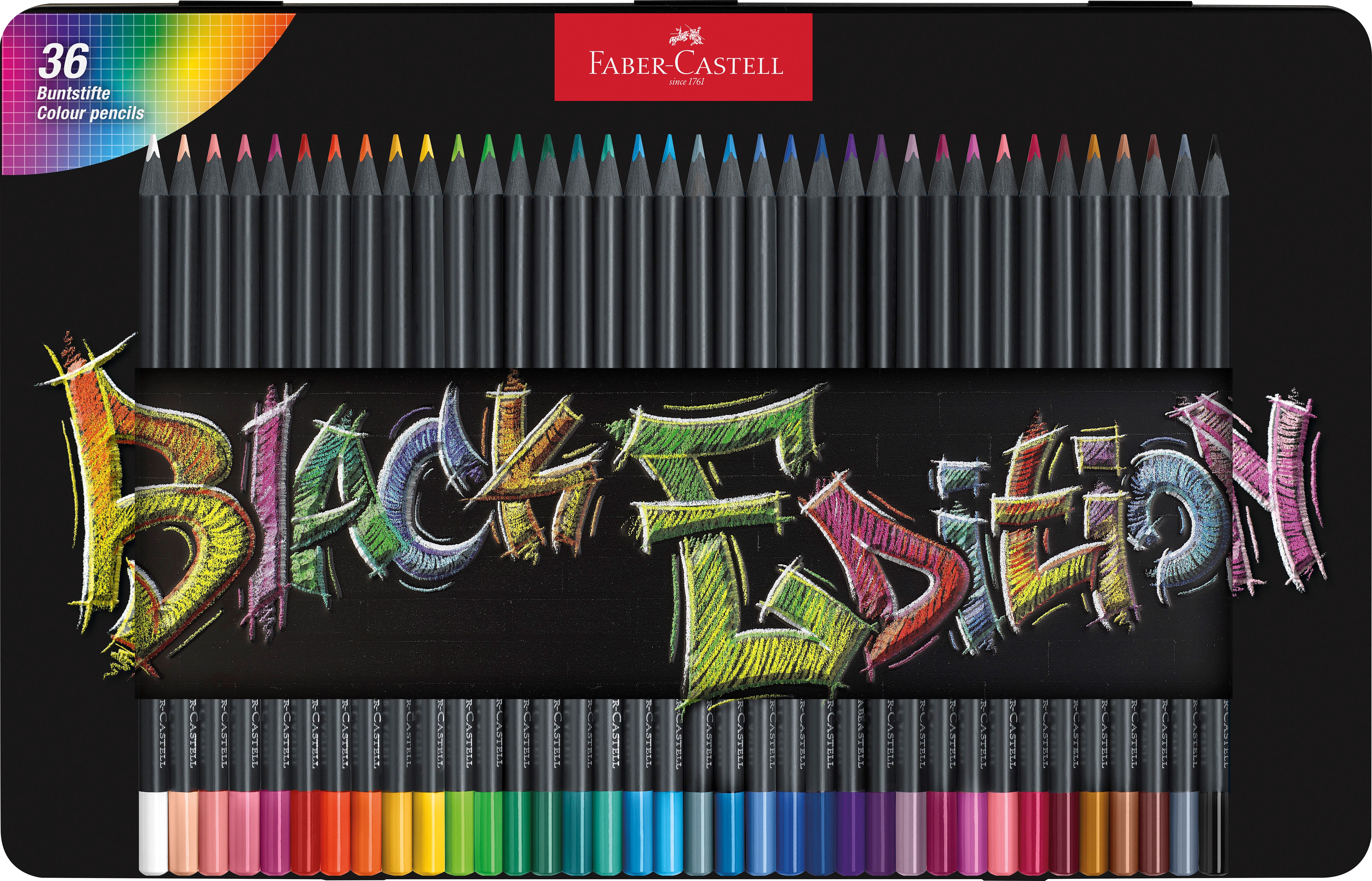 Faber-castell Buntstifte Black Edition 36er Metalletui - Utensilien Zum Schreiben Und Zeichnen
