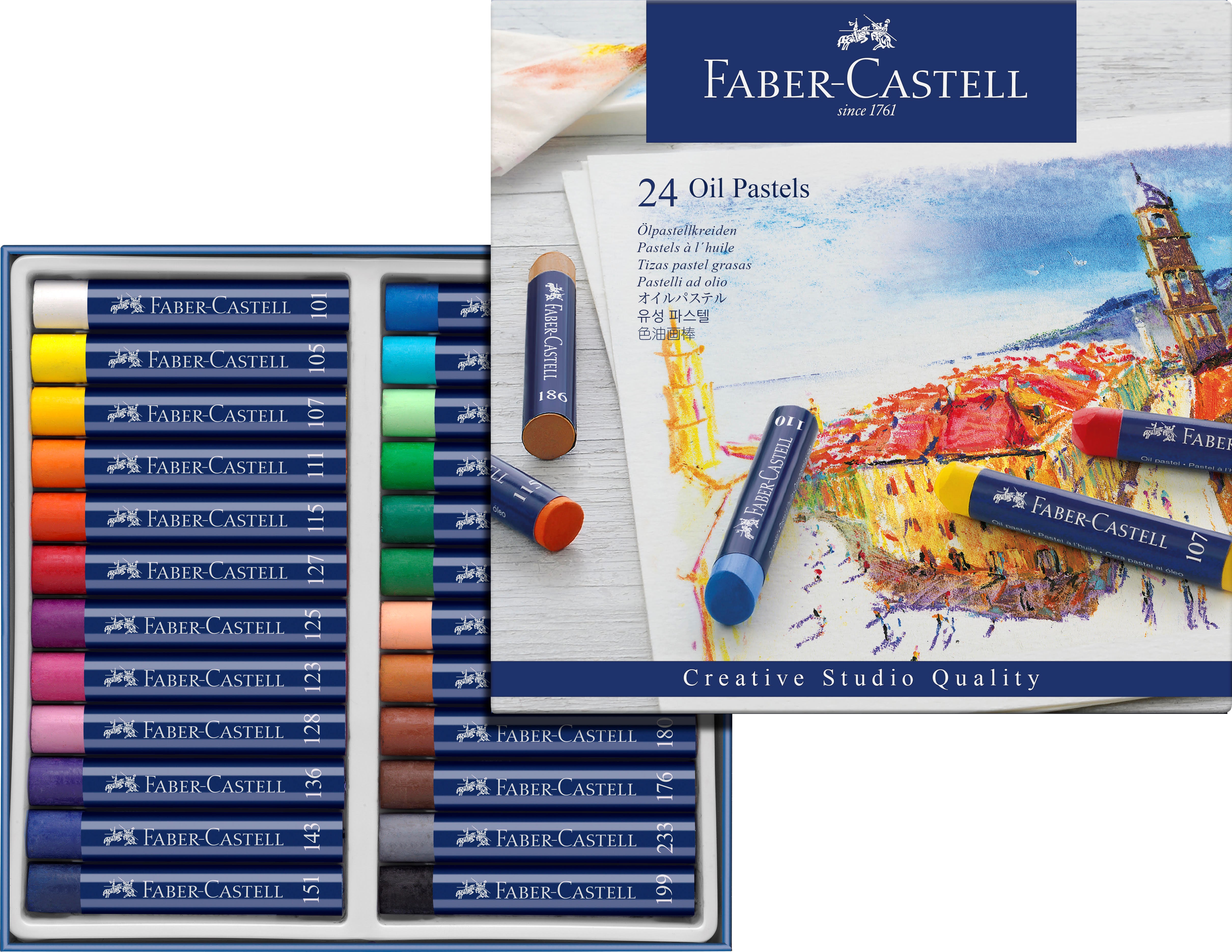 Faber-castell Ölpastellkreiden 24er Kartonetui - Utensilien Zum Schreiben Und Zeichnen