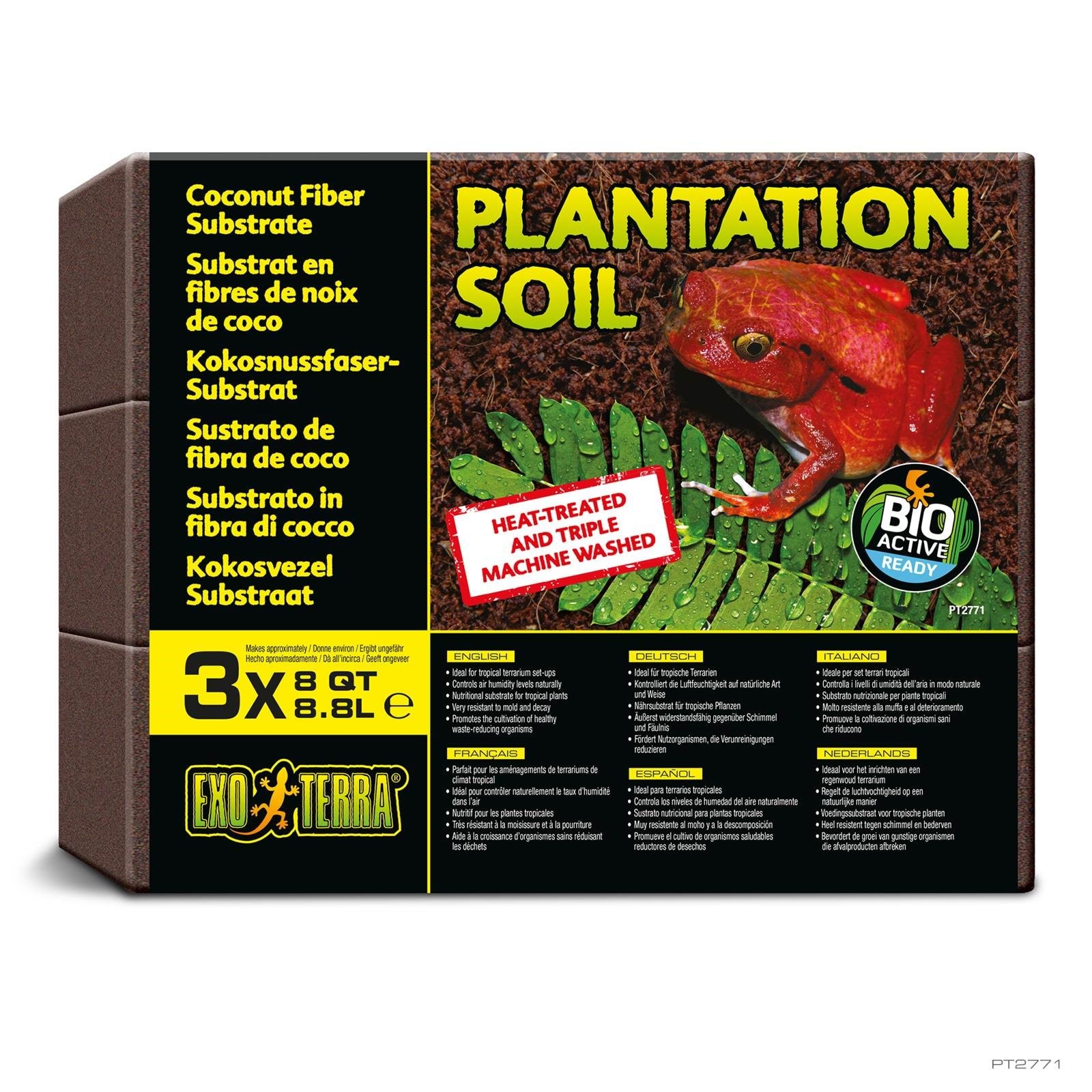 Exo Terra Plantation Soil Brick 8.8L 8qt (3-pack 26.4L) - Habitat Dcor Hpt2771