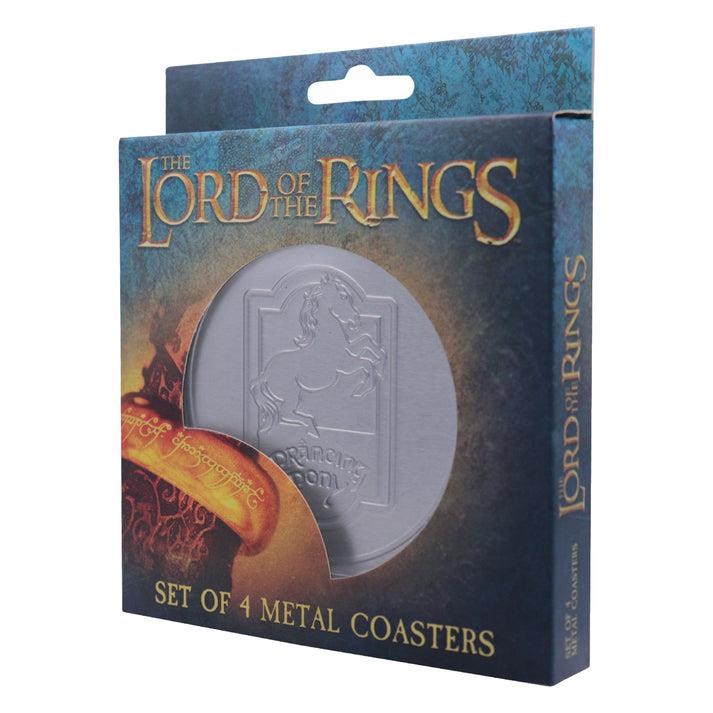 Fanattik - The Lord of The Rings Set of 4 Embossed Metal Coasters - Untersetzer - Merchandise Thg-coastlotr