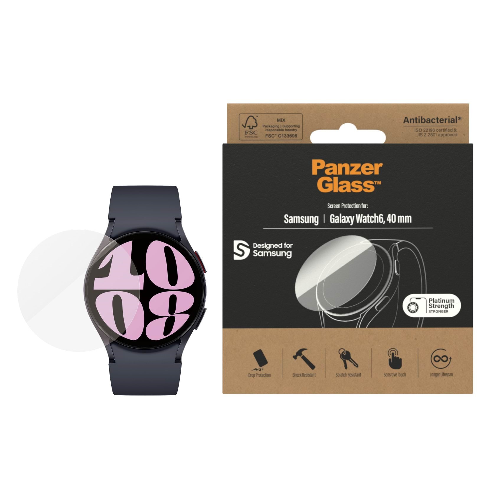 Panzerglass Screen Protector Samsung Galaxy Watch 6 | 40mm - Smartwatch Accessories Panzer3683