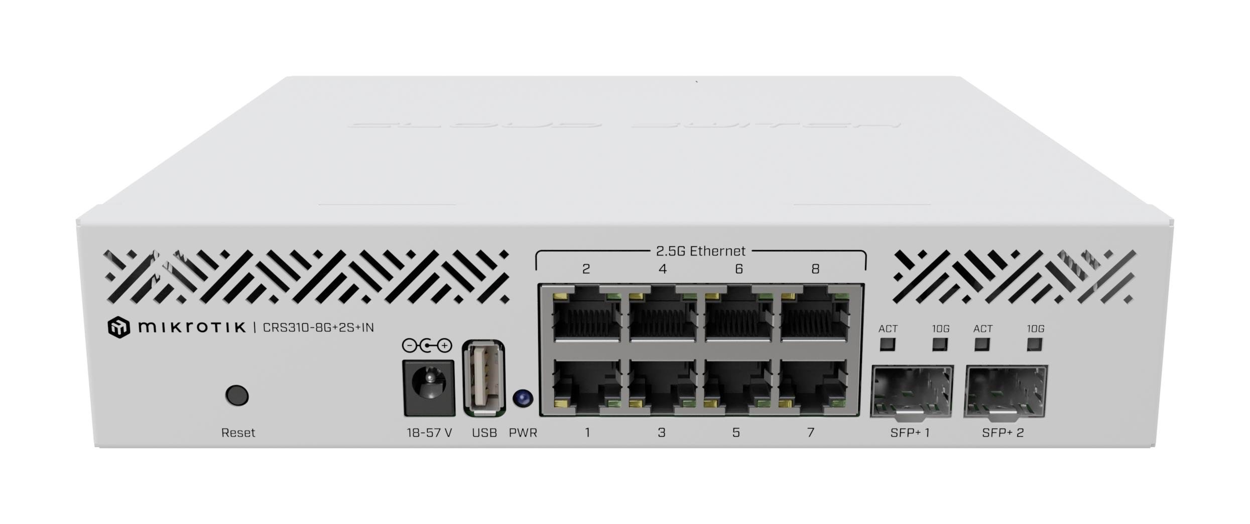 Mikrotik Crs310-8g+2S+IN 10-port Switch (2x Sfp+ 10g / 8x 2.5G Rj45) - Switches