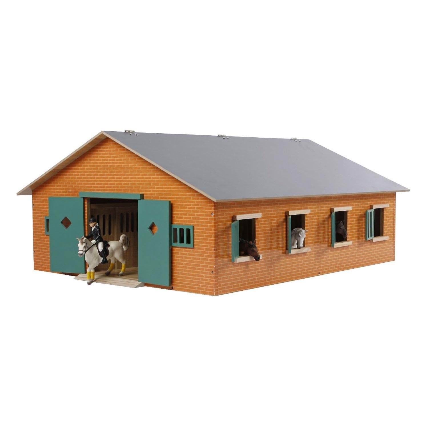 Kids Globe Horse Stable With 7 Boxes 1:24 - Holzspielzeug 610595
