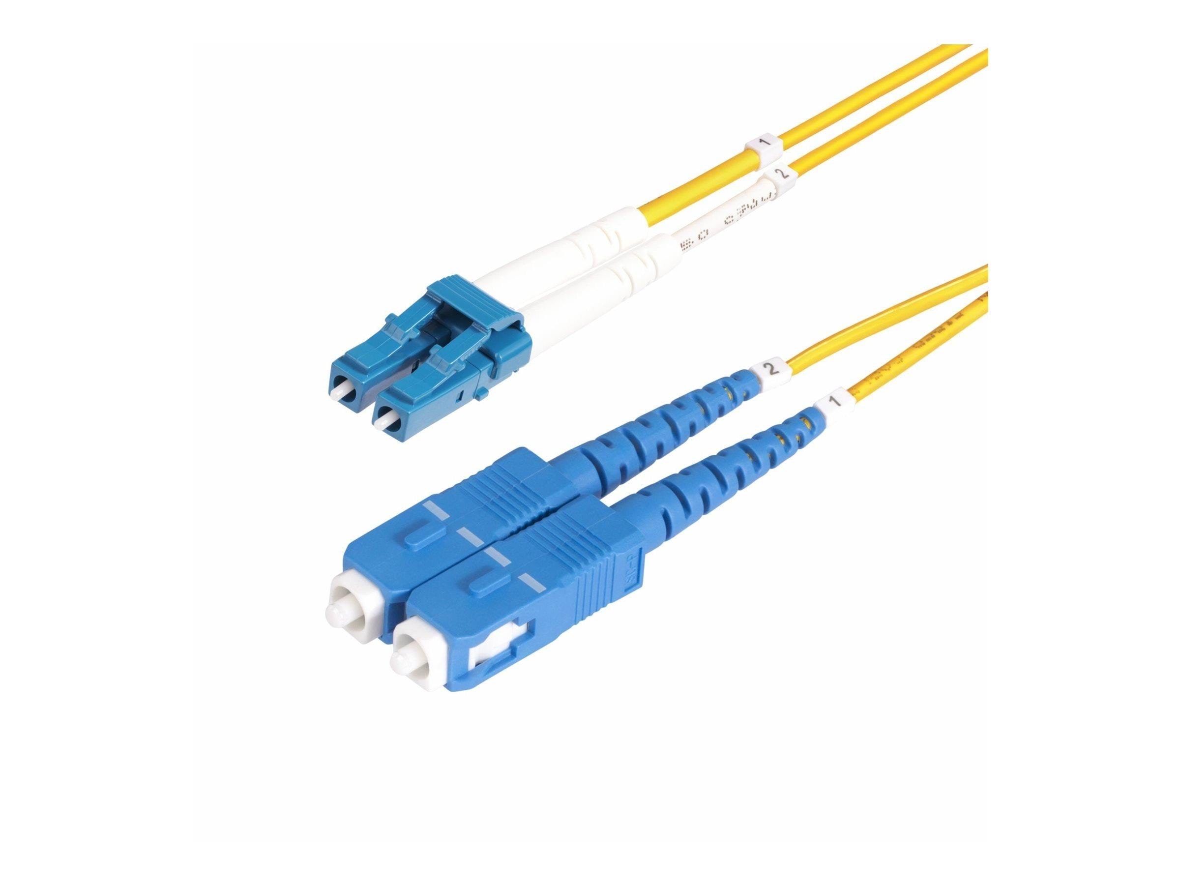 3m (10ft) LC to SC (Upc) Os2 Single Mode Duplex Fiber Optic Cable - Patch Cable - 3 m - Yellow - Gelb - 3m - Netzwerk Kabel Smlcsc-os2-3m