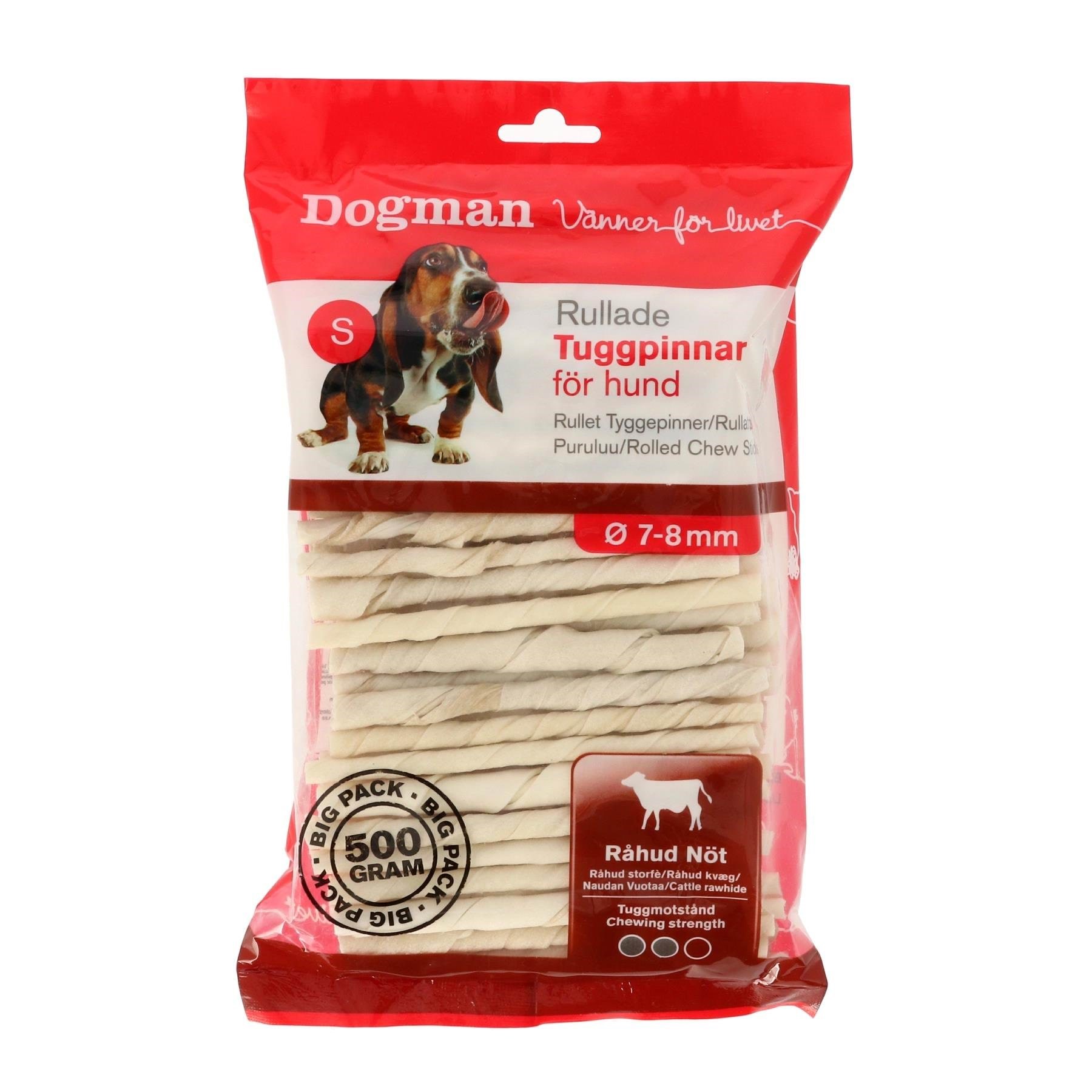 Dogman Gerollte Kauknochen Rinderrohhaut 500g (100-pack) - Hunde