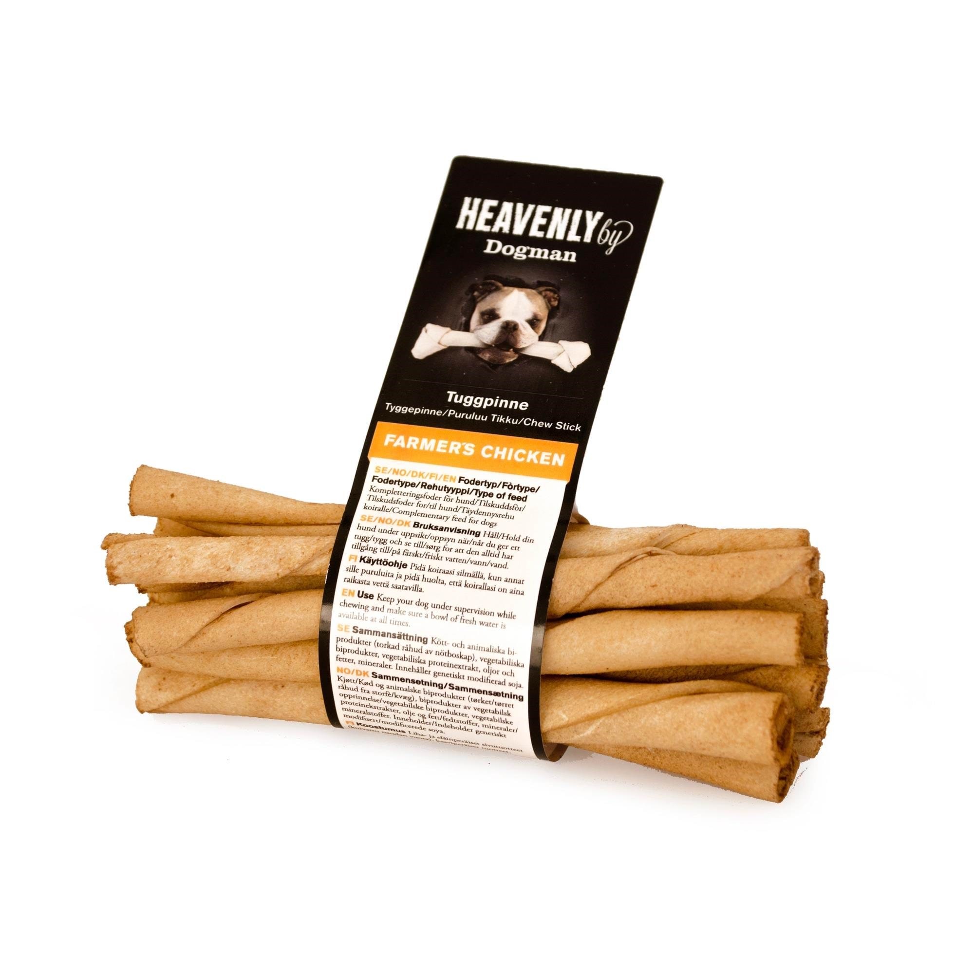 Dogman Heavenly Farmer's Huhn Rohhaut Kausticks 12.5cm (10er-pack) - Hunde