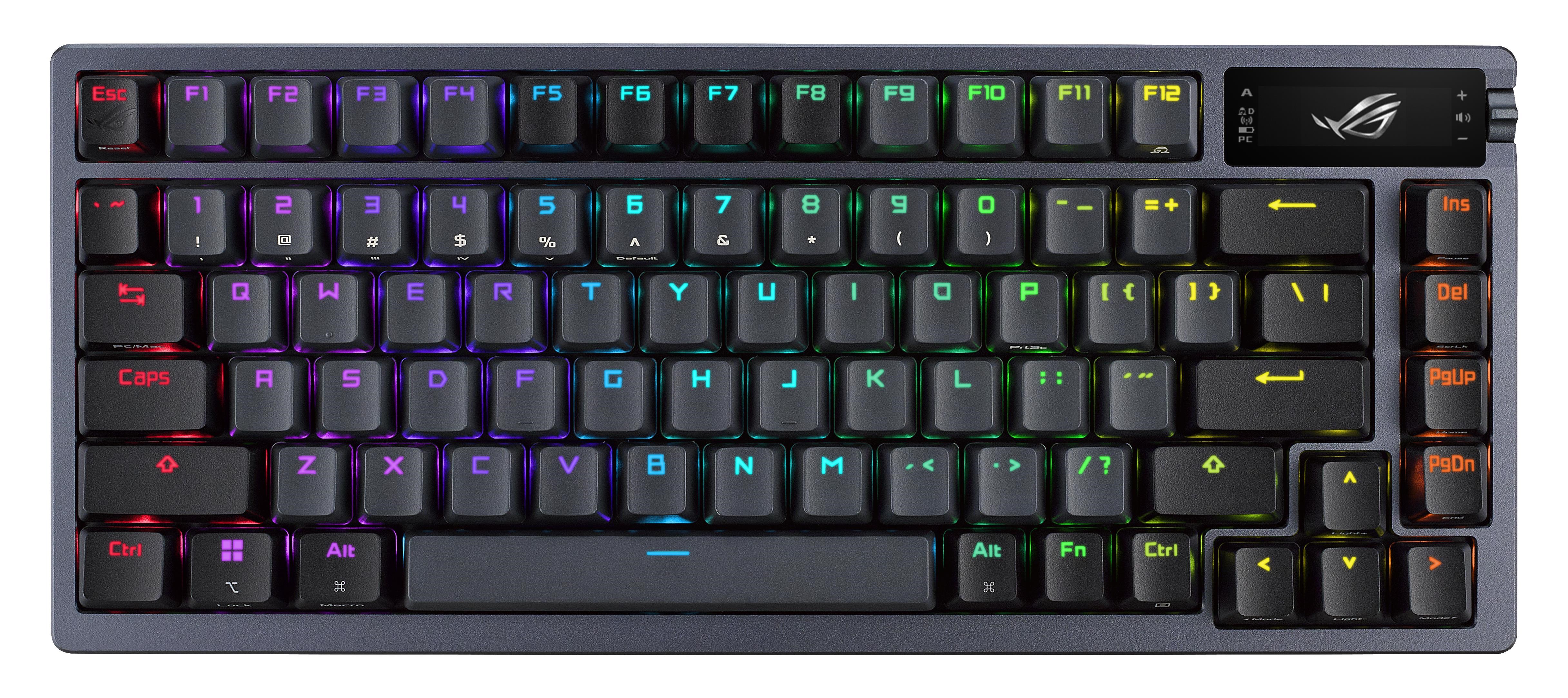 Asus Rog Azoth 75% Wireless Diy Custom Rgb - Gaming Tastatur (Tkl) - 75% - Englisch (US) - Schwarz - Tastaturen 90mp0316-bkua01