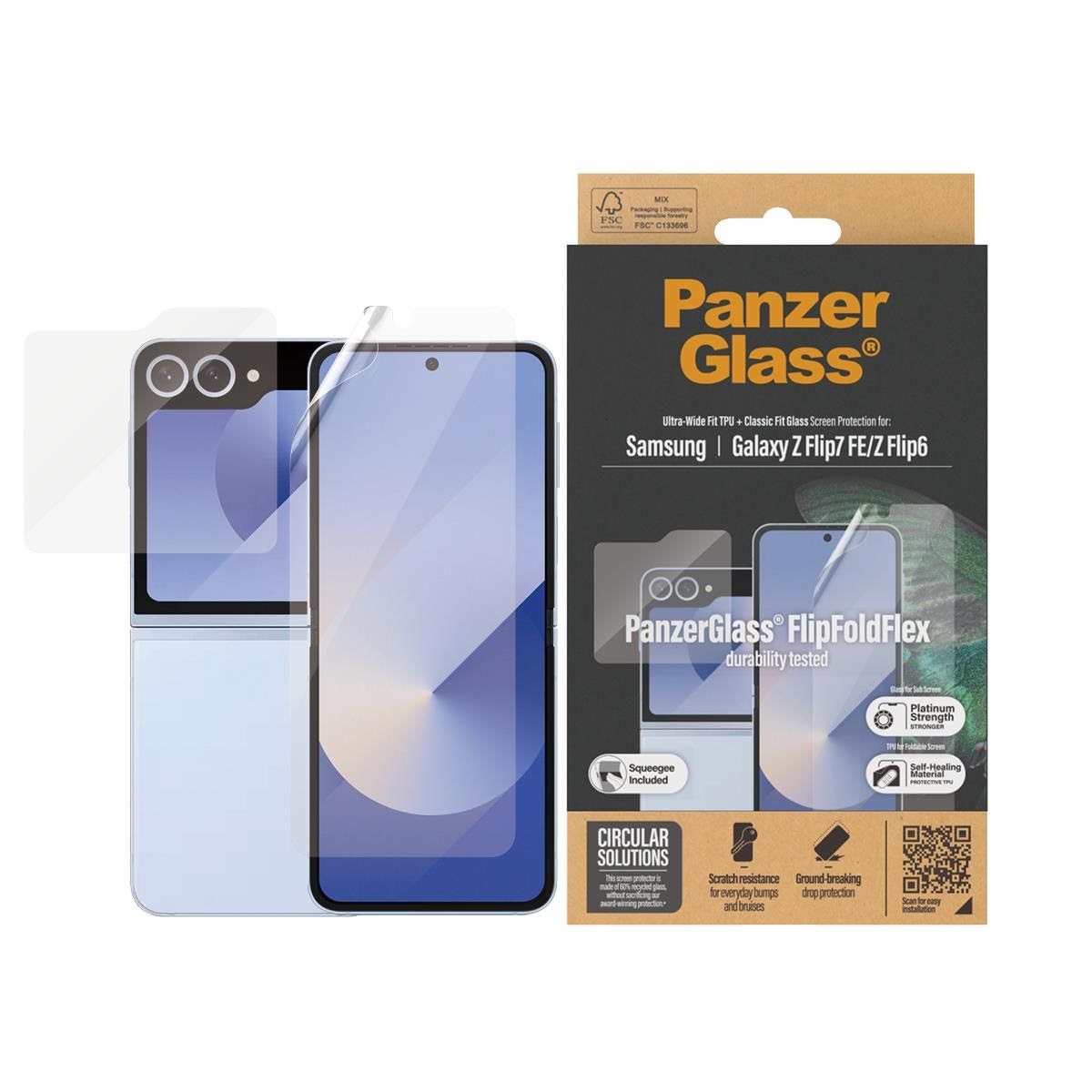 Panzerglass Screen Protector Samsung Galaxy Z Flip7 FE | Flip6 | Glass & Film - Handys Schutzfolie Panzer7370