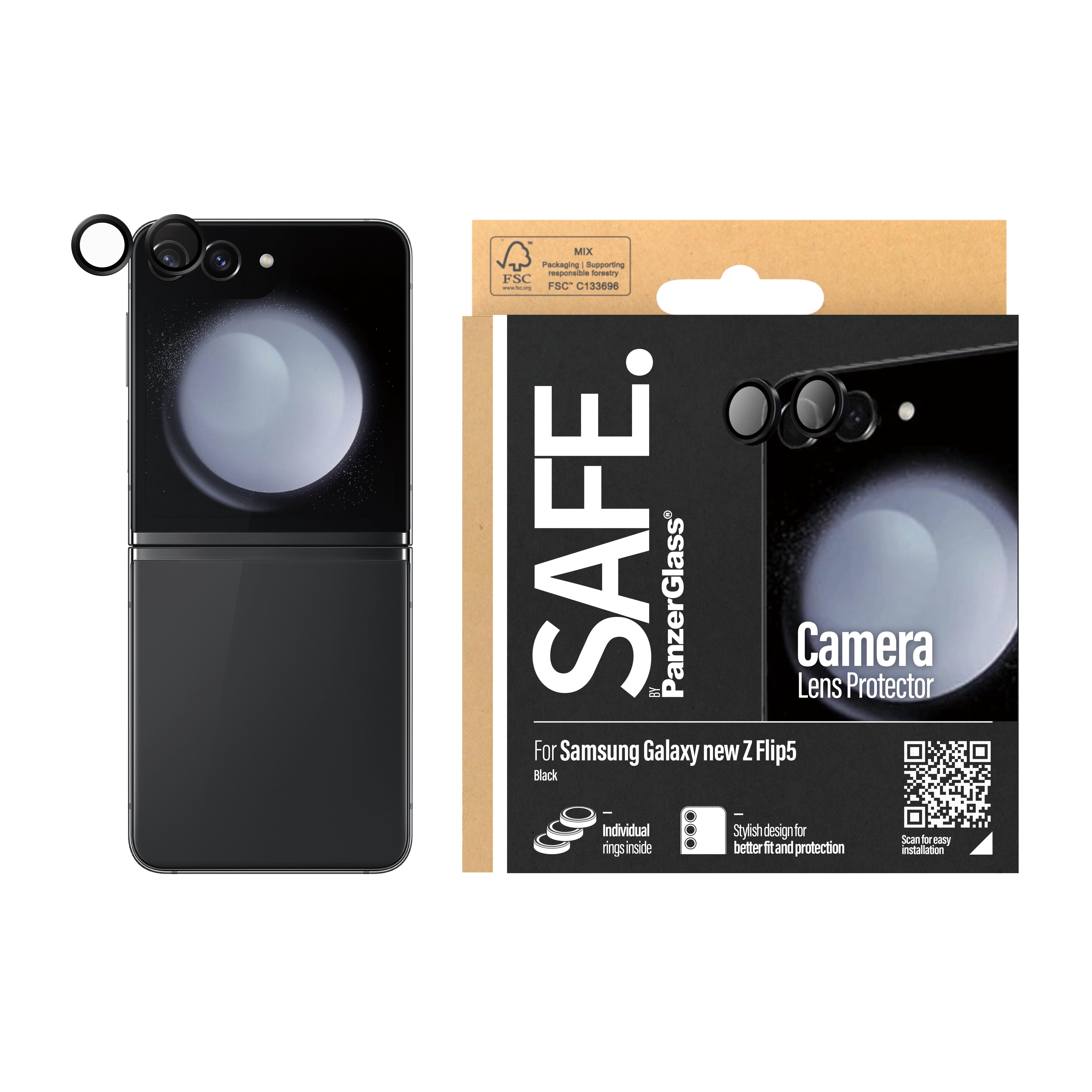 Safe by Panzerglass Camera Lens Protector For Samsung Galaxy Z Flip6 | Black - Handys Schutzfolie