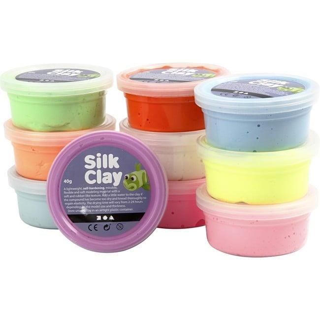 Creative Company Silk Clay - Basic Colours (10 × 40g) - Kreativ Spiele 79146
