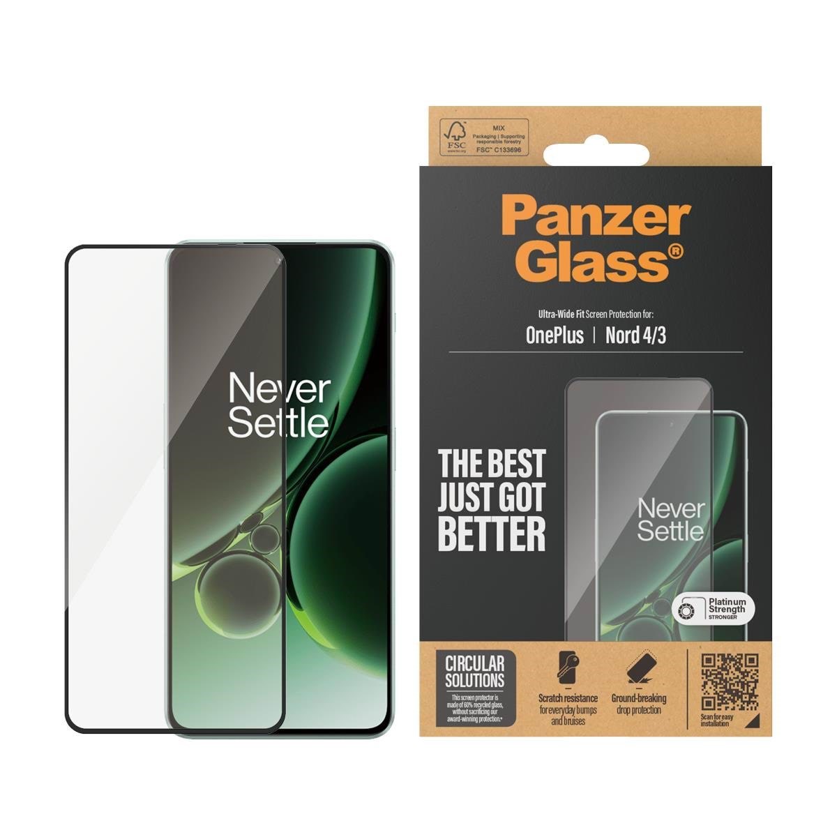 Panzerglass Screen Protector Oneplus Nord 4 | 3 | Ultra-wide Fit - Handys Schutzfolie
