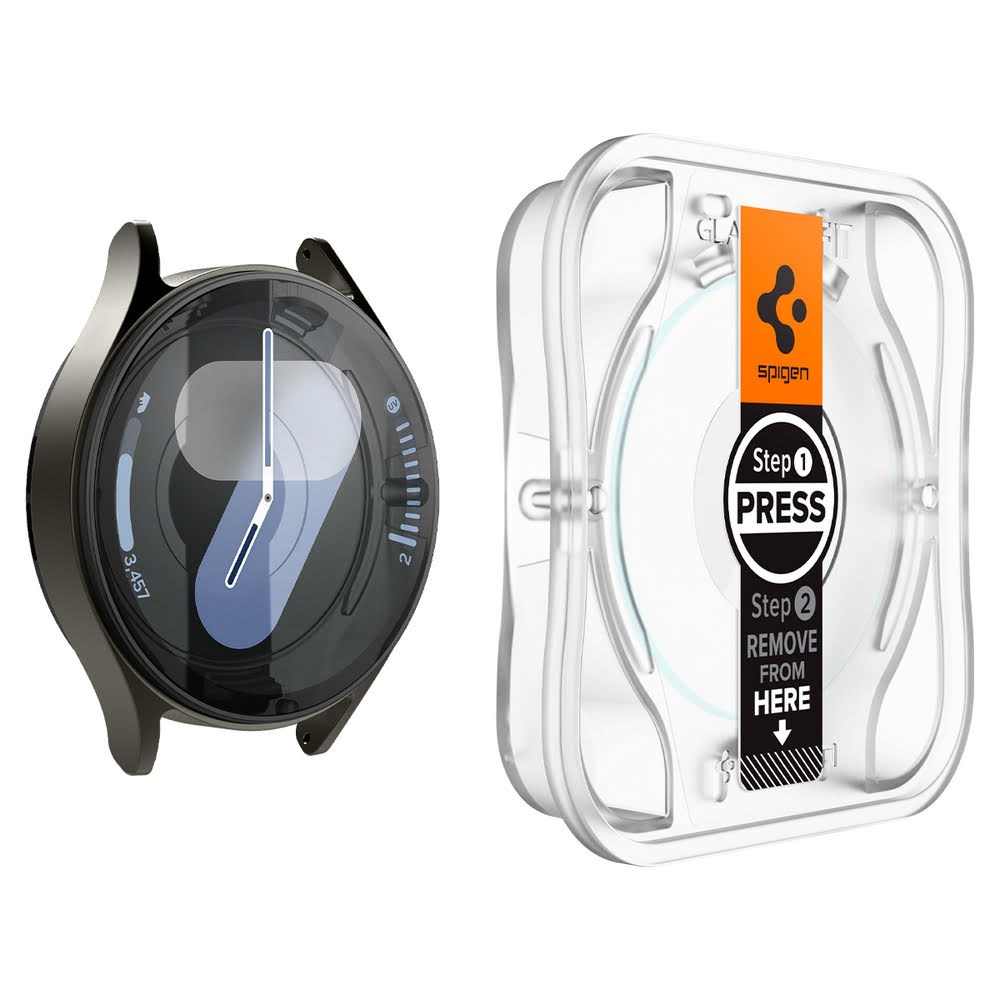 Spigen Glass tR EZ Fit 2 Pack - Transparency - Samsung Galaxy Watch7 (44mm) - Smartwatch Accessories