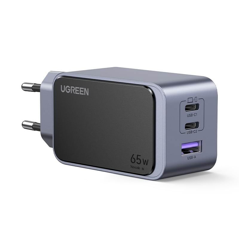 Ugreen Nexode S 65w 3-port Gan PD Fast Charger (Usb-a + 2x Usb-c) - Handys Adapter Und Ladegeraete