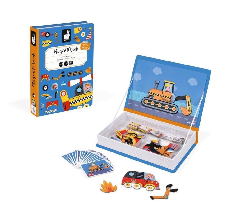 Janod - Magneti'book - Racers - 50 Magnets - Kreativ Spiele Lkj2715