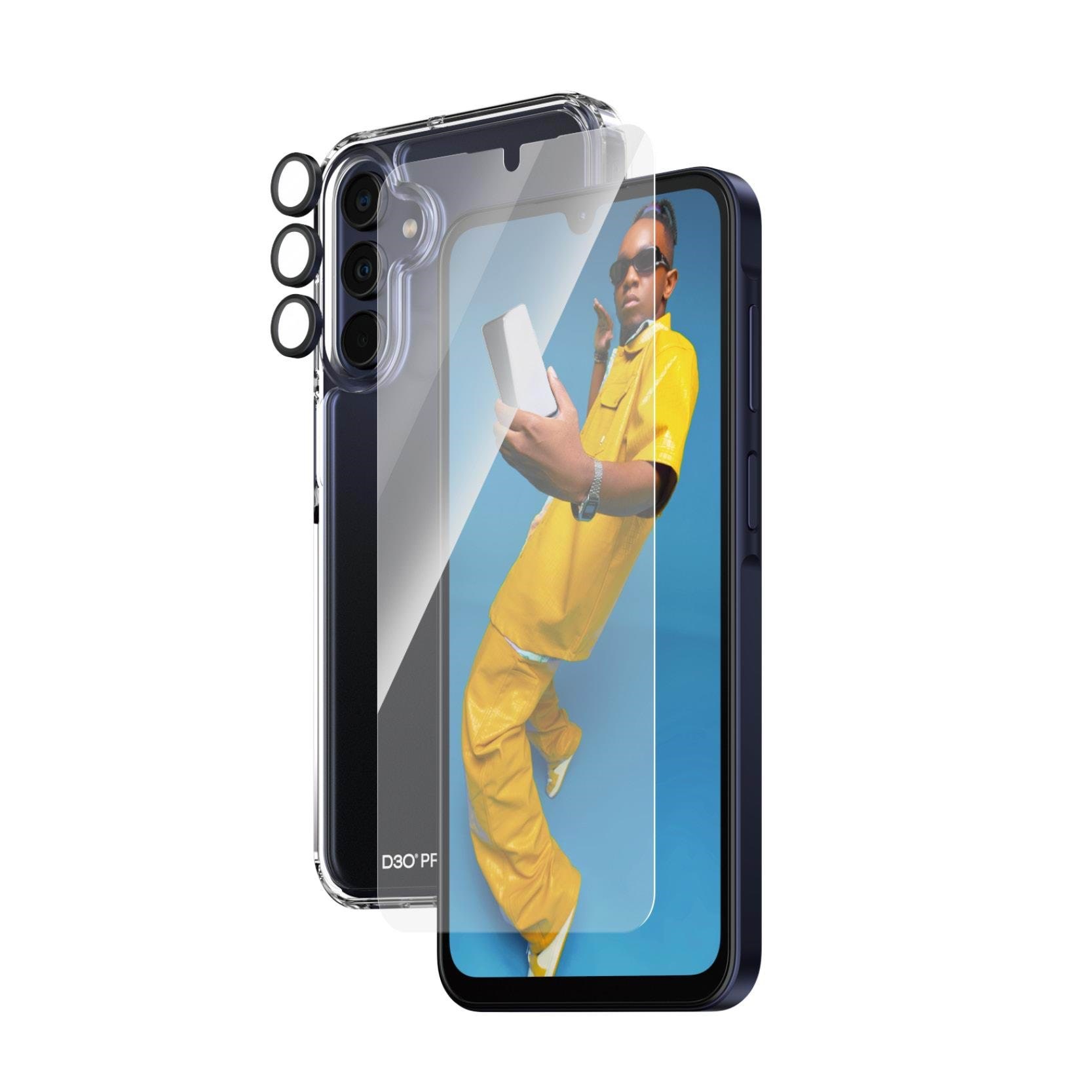 Panzerglass 3-in-1 Protection Pack Samsung Galaxy A15 | A15 5G | Ultra-wide Fit w. Easyaligner - Handys Schutzfolie