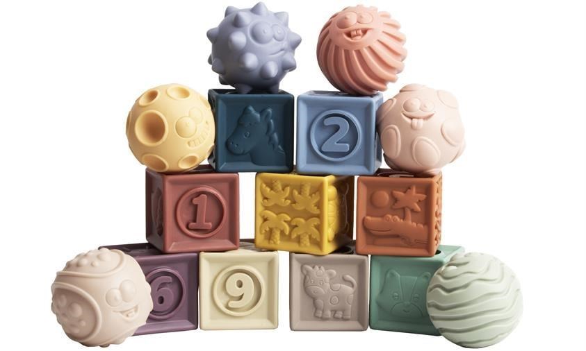 Magni Massage Set With Building Blocks - Baby Spielzeug