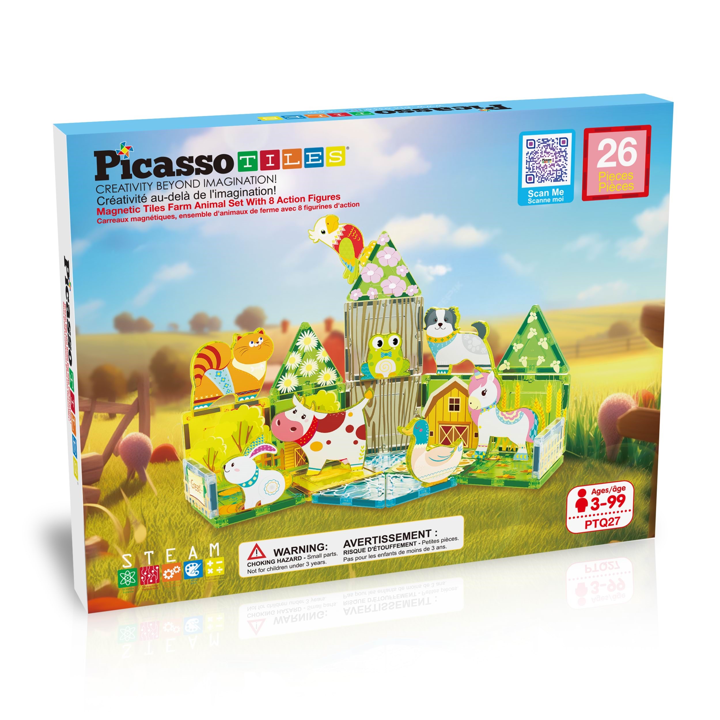 Picassotiles Bauernhof 26-teiliges Magnetset Mit 8 Figuren - Bausets