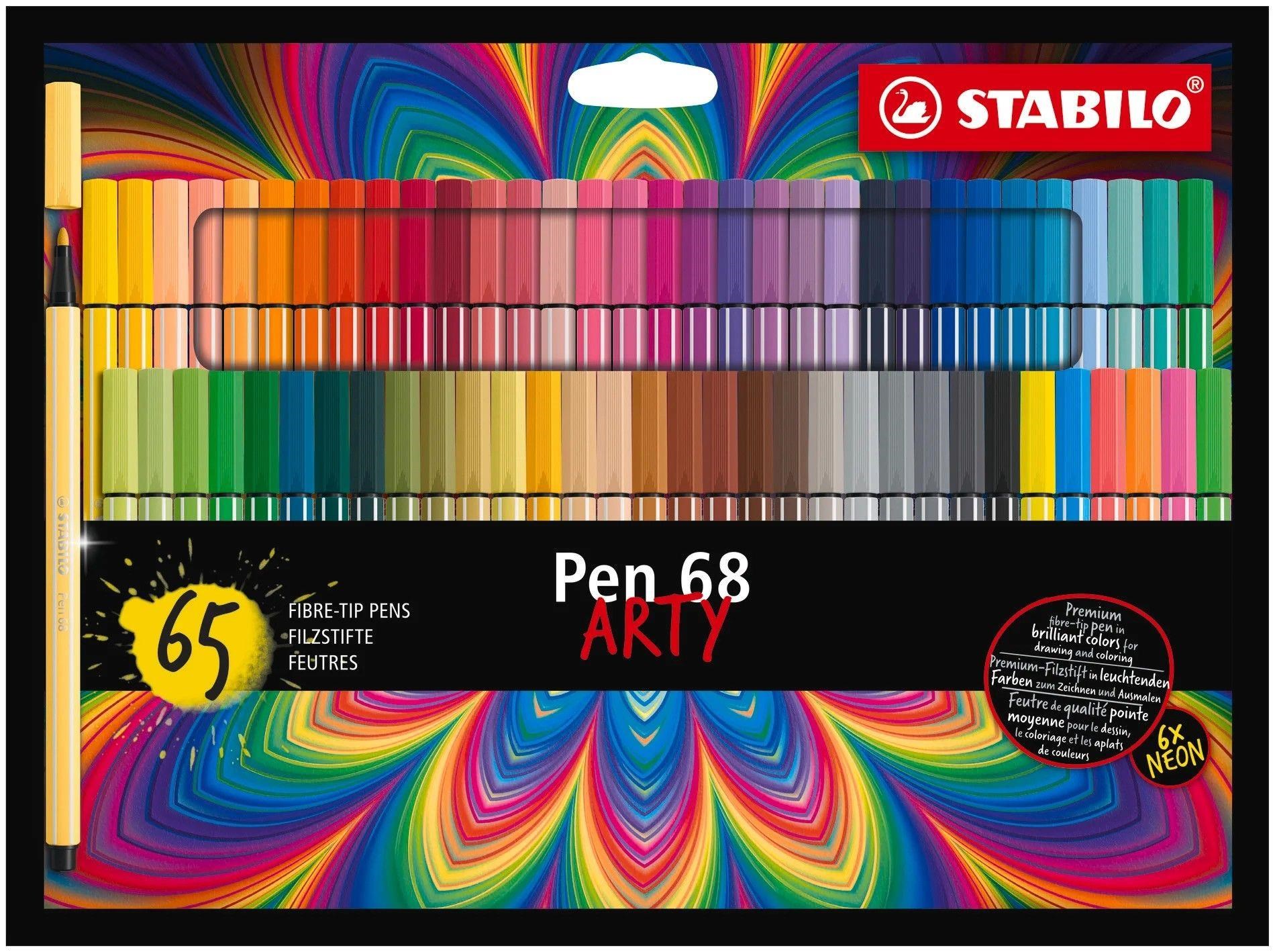 Stabilo - Pen 68 Arty Cardboard Wallet of 65 Colors - Utensilien Zum Schreiben Und Zeichnen