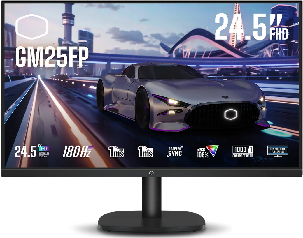 24,5" Cooler Master Gm25fp - 1920x1080 - 180hz - Ips - Bildschirm Black Cmi-gm25fp-ek