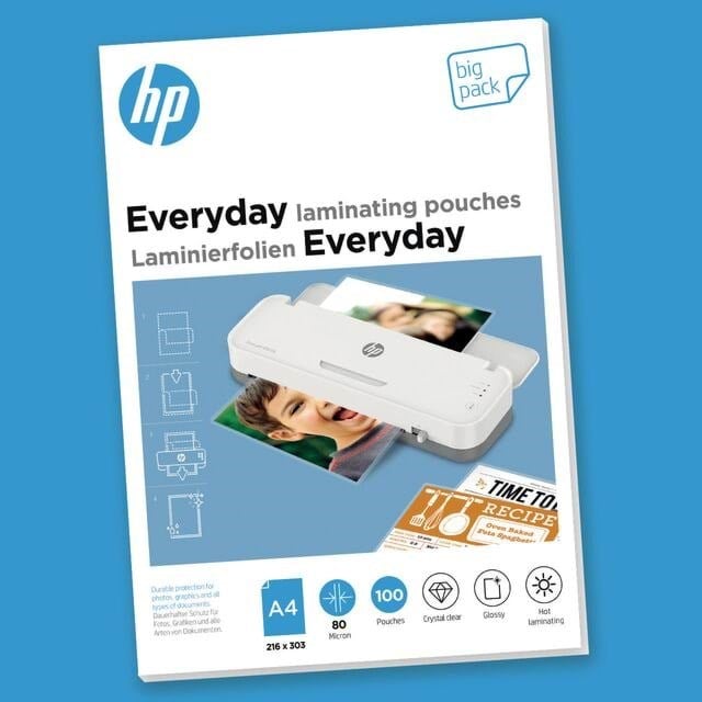 HP Everyday Laminating Pouches A4 80 Micron (100) - Laminierung 9154