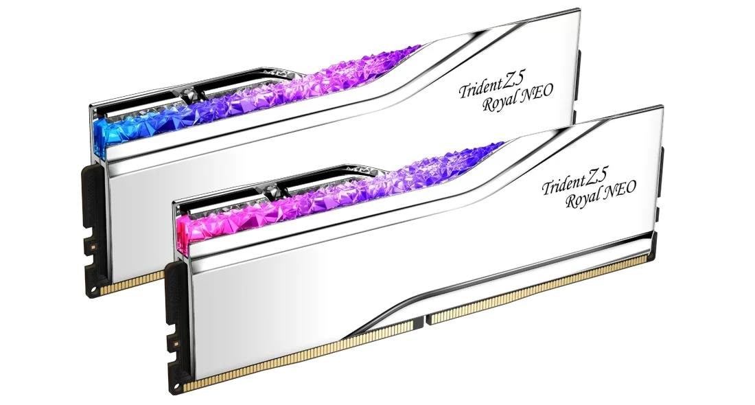 G.Skill Trident Z5 Royal Neo Rgb Ddr5-6000 - 32gb - Cl28 - Dual Channel (2 Pcs) - Amd Expo - Silber Mit Rgb - Ram