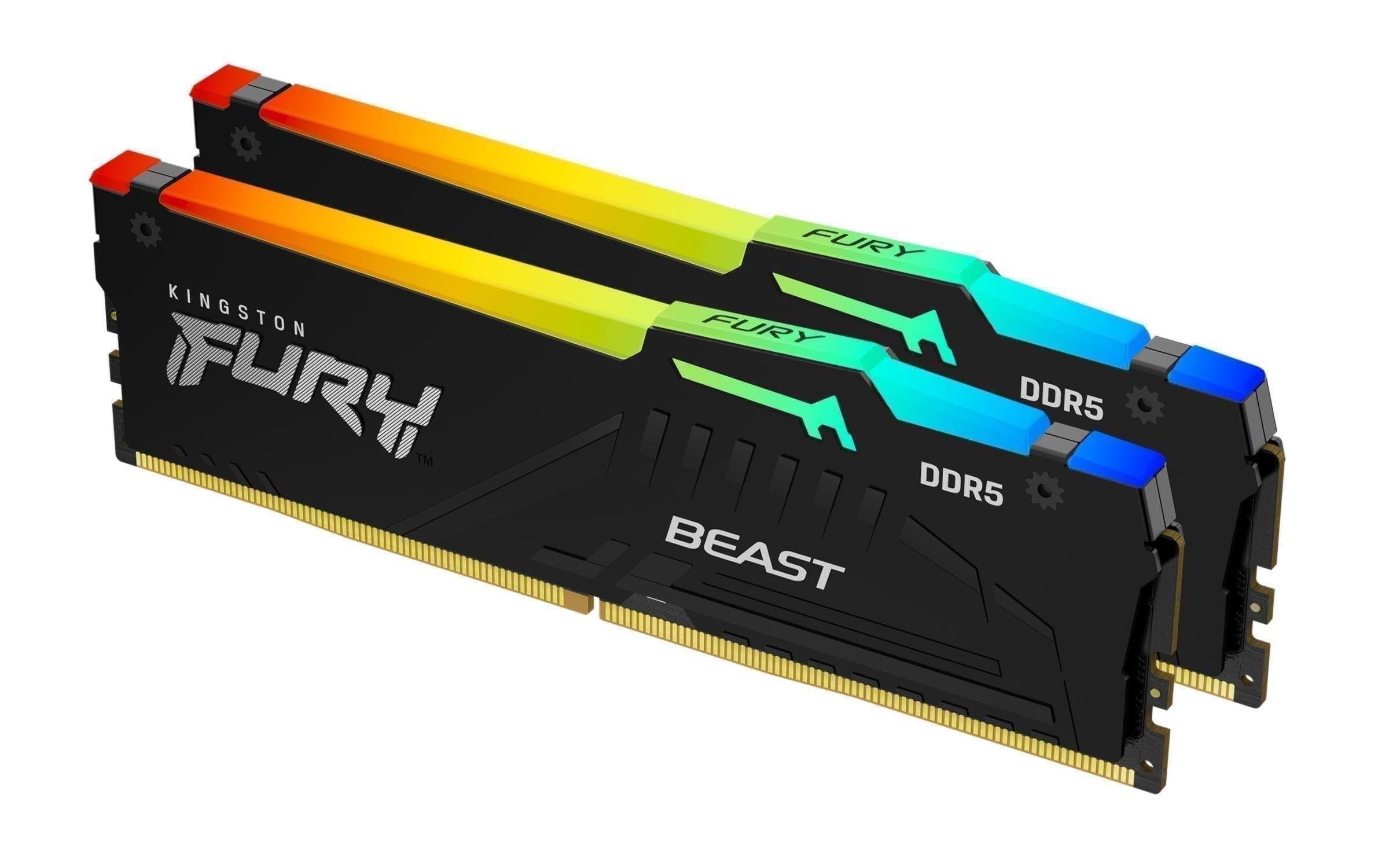 Kingston Fury Beast Rgb Ddr5-6000 - 32gb - Cl36 - Dual Channel (2 Pcs) - Amd Expo - Schwarz Mit Rgb - Ram
