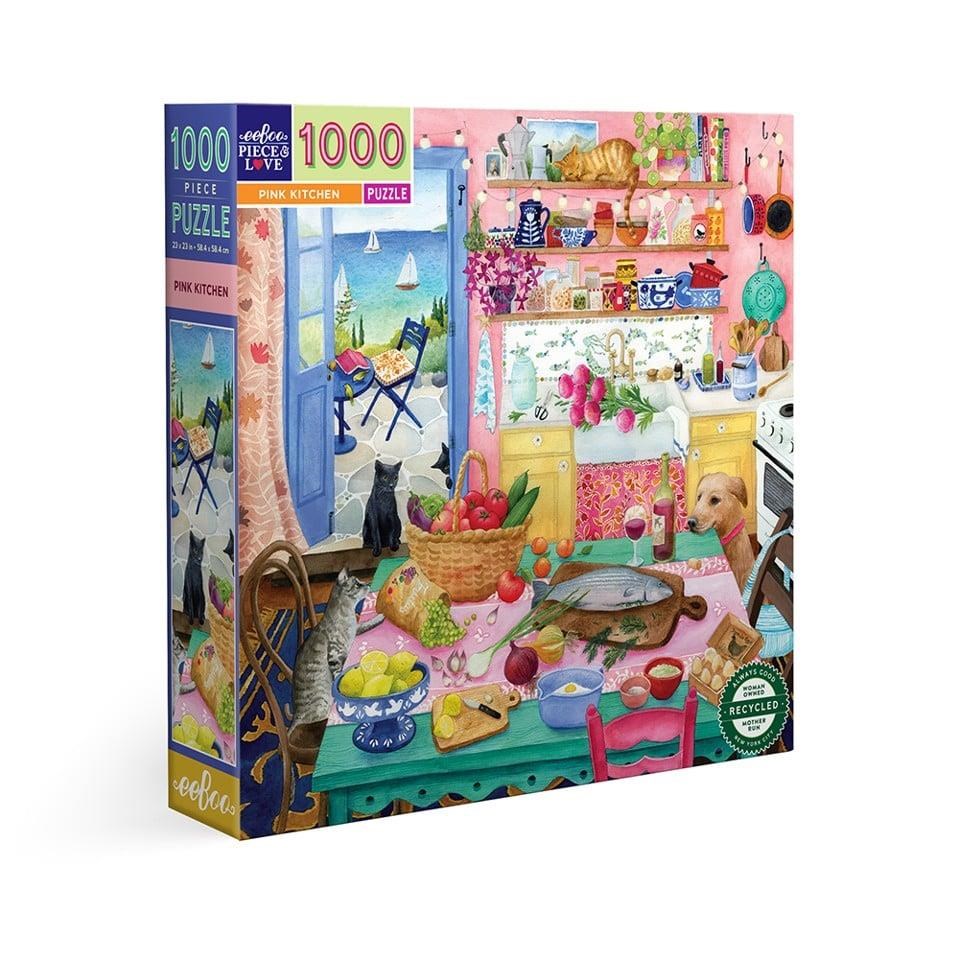 Eeboo Puzzle 1000 Pcs - Pink Kitchen