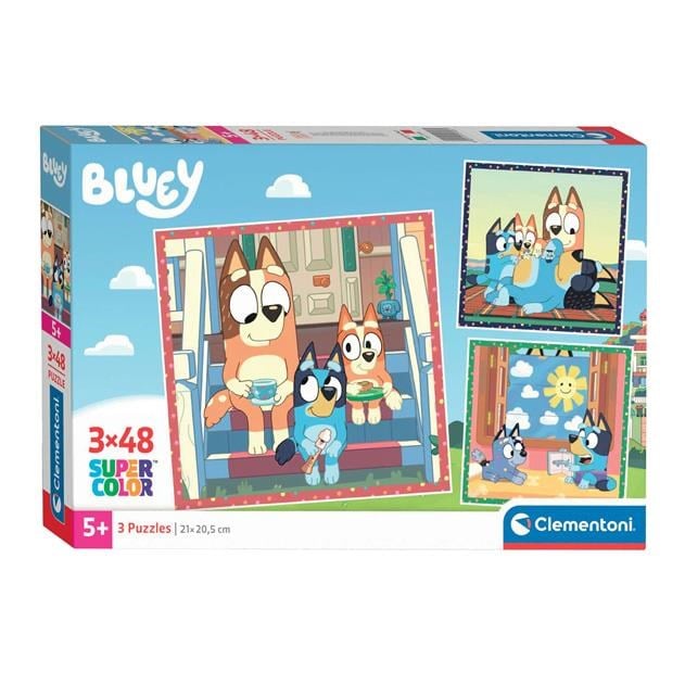 Clementoni Puzzle Square Bluey, 3x48 Teile 2D Puzzles
