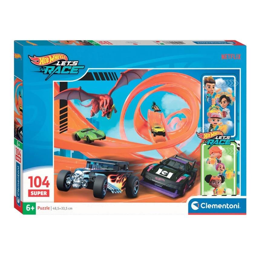 Clementoni Puzzle Hotwheels, 104 Teile 2D Puzzles