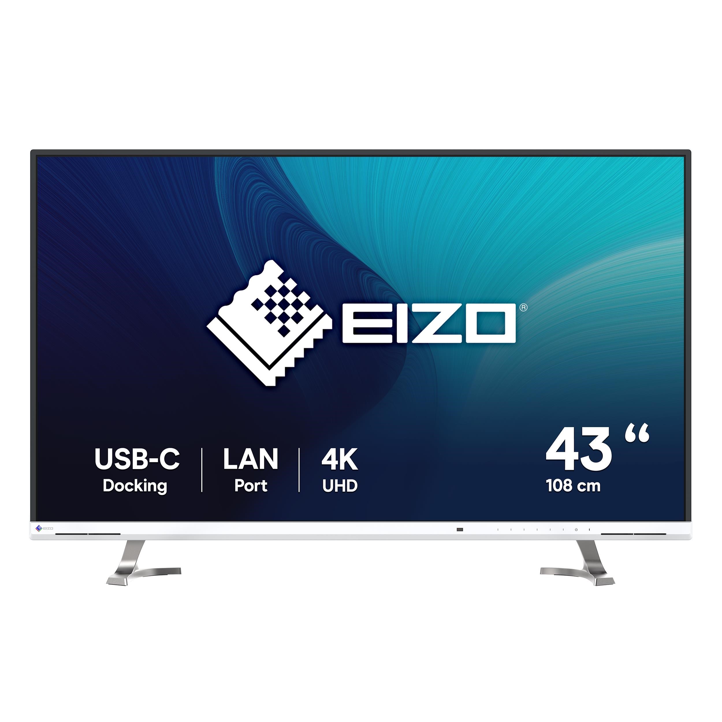 42" Eizo Flexscan Ev4340x-wt - 3840x2160 (4K - Ips - 94w Usb-c - Bildschirm White