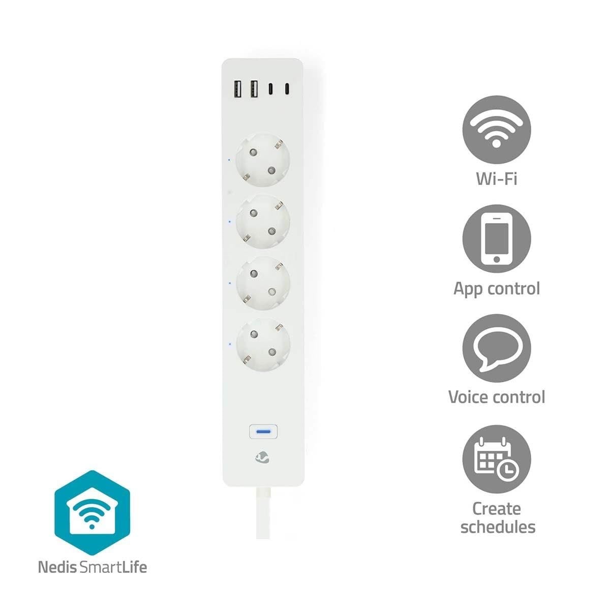 Nedis Smartlife Socket Wi-fim Hybrid (Cee 7/7) / Usb-a / Usb-c 16 A 3680 W 2 m White - Smart Home